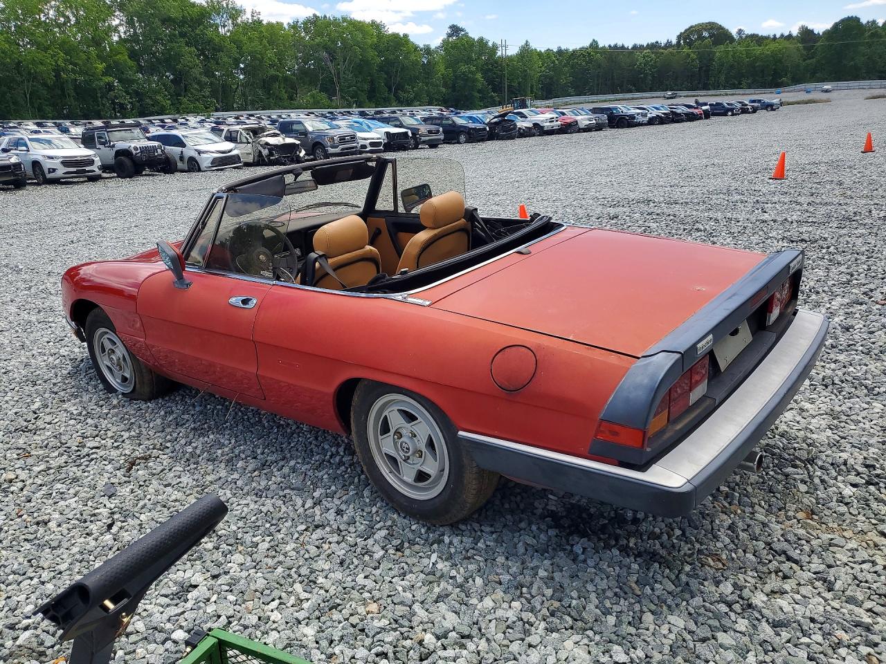 1986 Alfa Romeo Veloce 2000 Spider Red vin: ZARBA5415G1038128