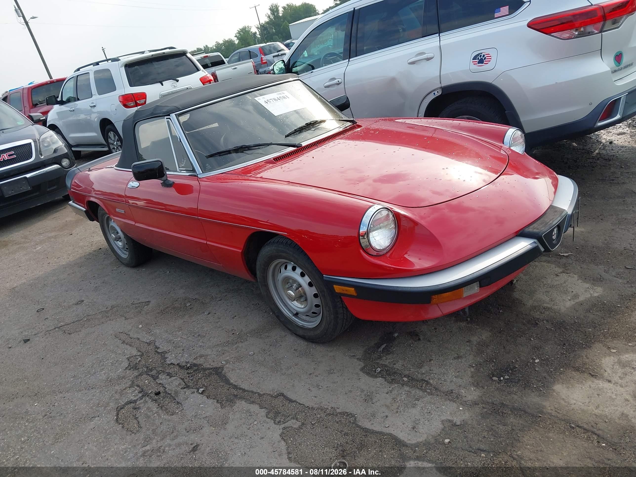 1987 Alfa Romeo Spider Graduate Red vin: ZARBA5648H1045552