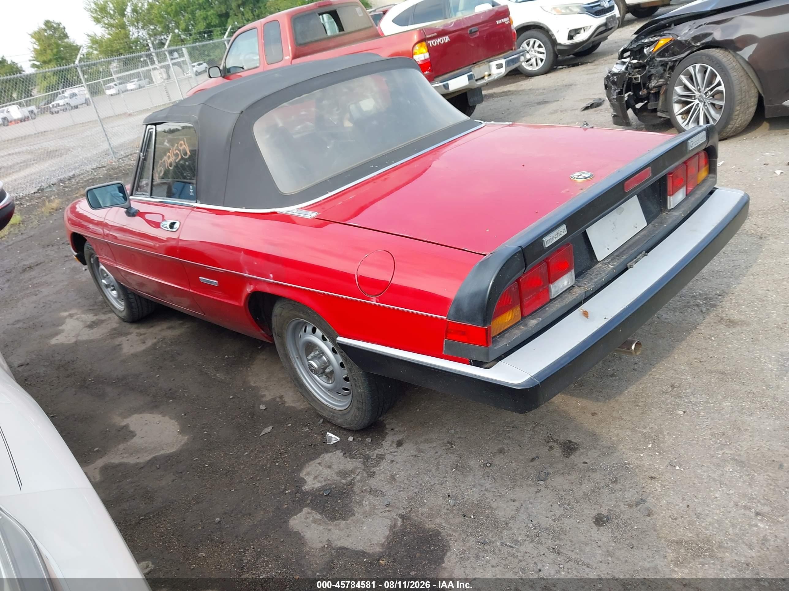 1987 Alfa Romeo Spider Graduate Red vin: ZARBA5648H1045552