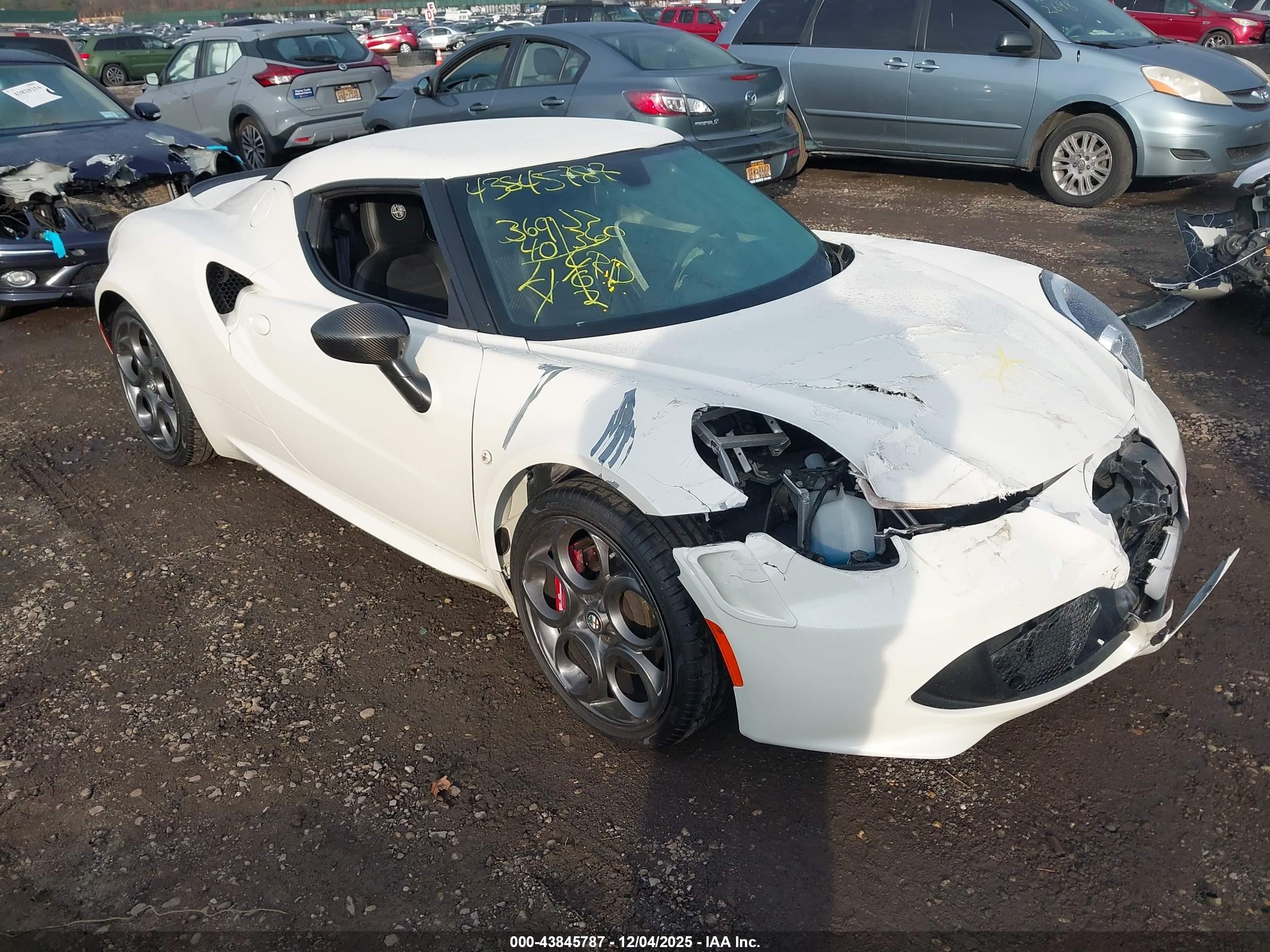 2015 Alfa Romeo 4c Launch Edition White vin: ZARBAAC43FM144806