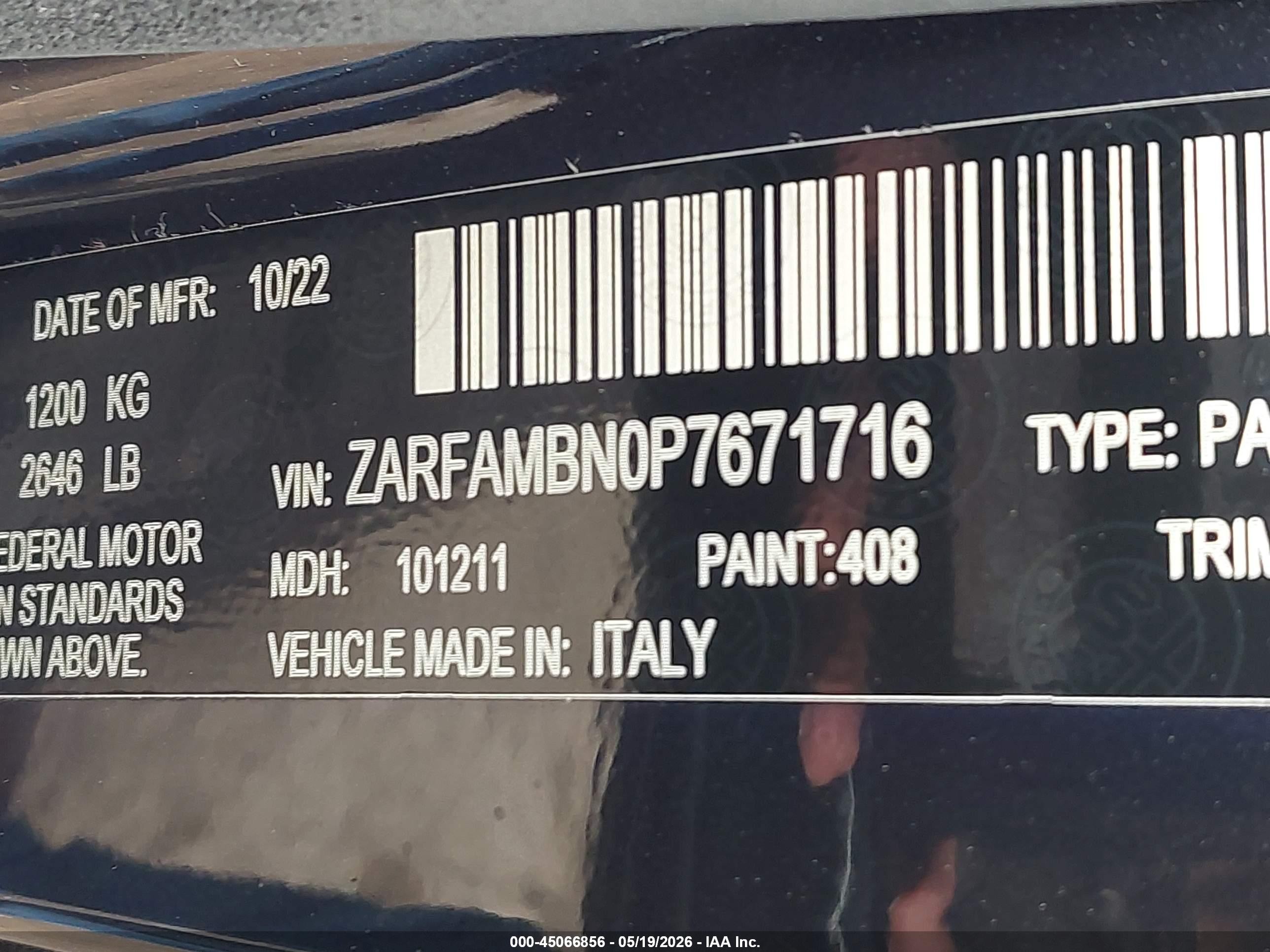 2023 Alfa Romeo Giulia Ti Rwd Black vin: ZARFAMBN0P7671716