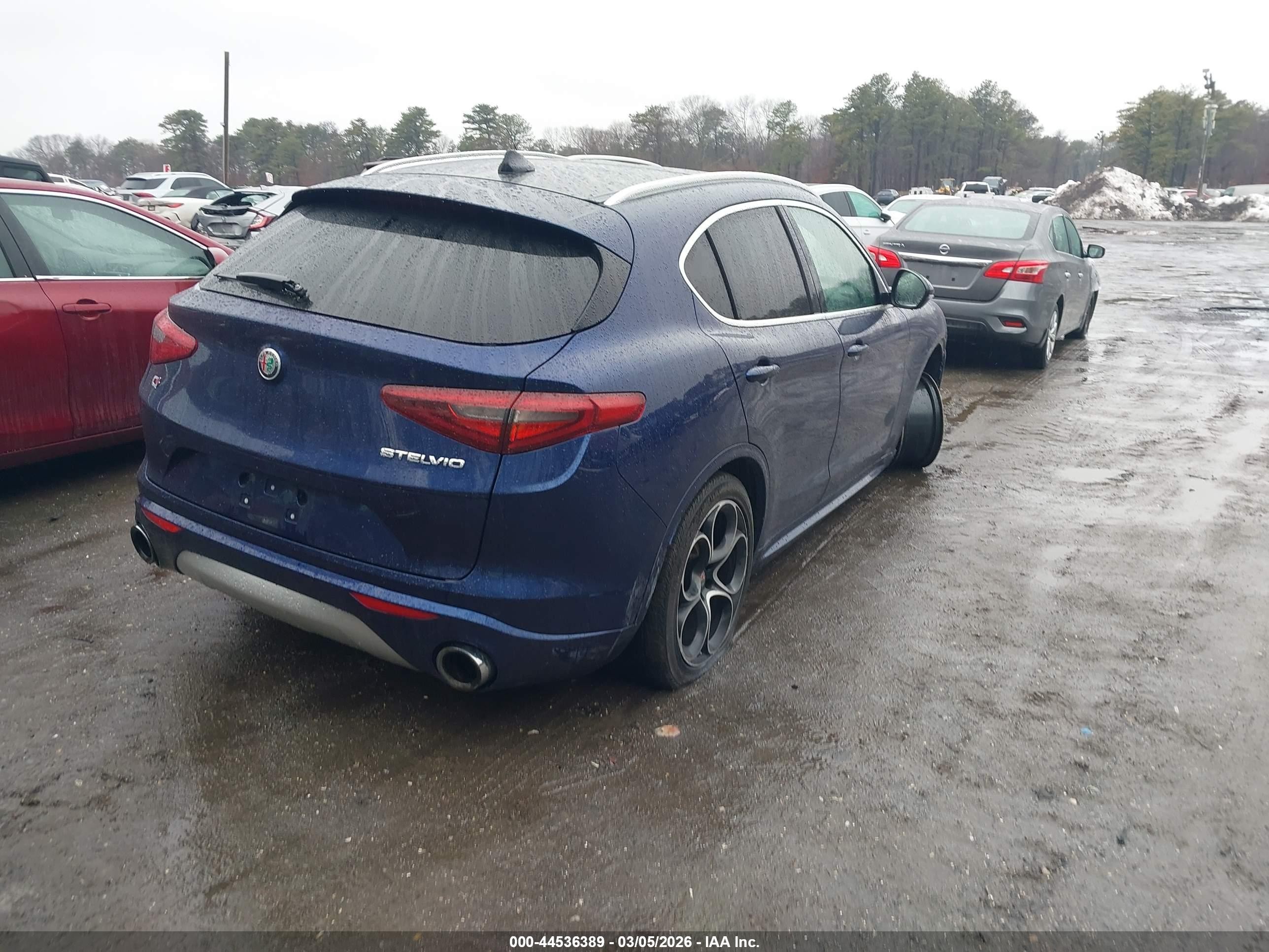 2020 Alfa Romeo Stelvio Ti Awd Синий vin: ZASPAKBN1L7C86945