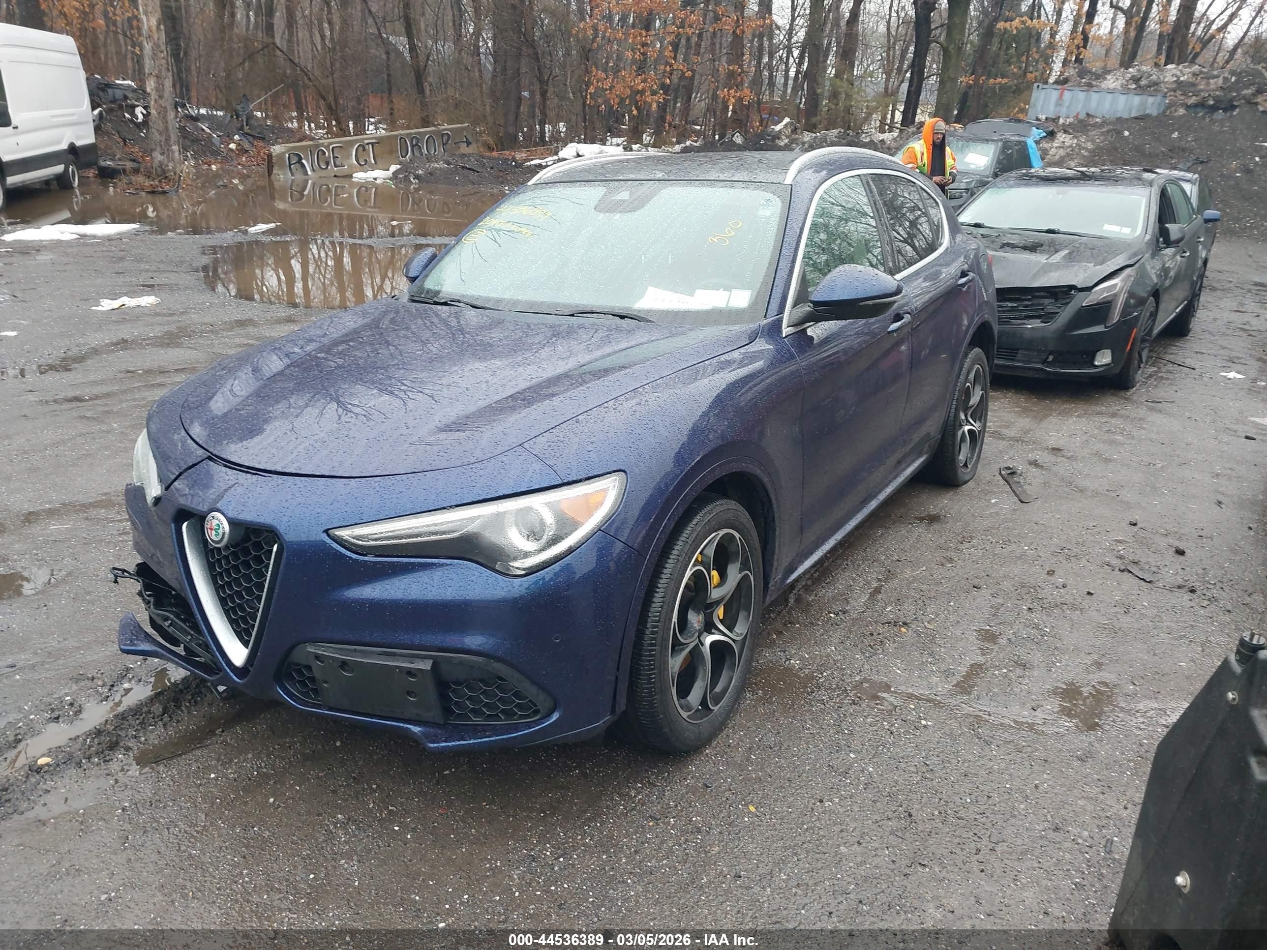 2020 Alfa Romeo Stelvio Ti Awd Синий vin: ZASPAKBN1L7C86945