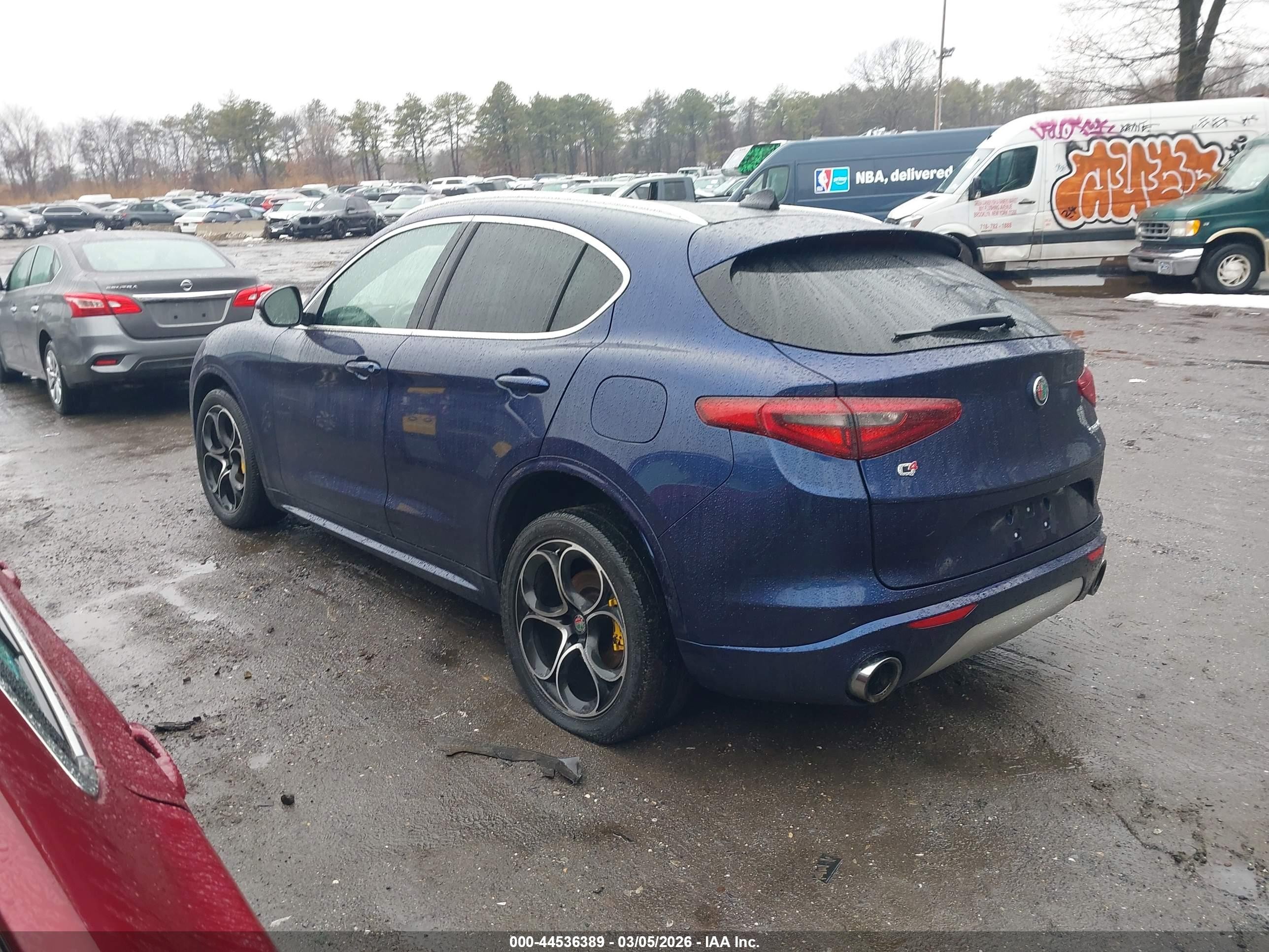 2020 Alfa Romeo Stelvio Ti Awd Синий vin: ZASPAKBN1L7C86945