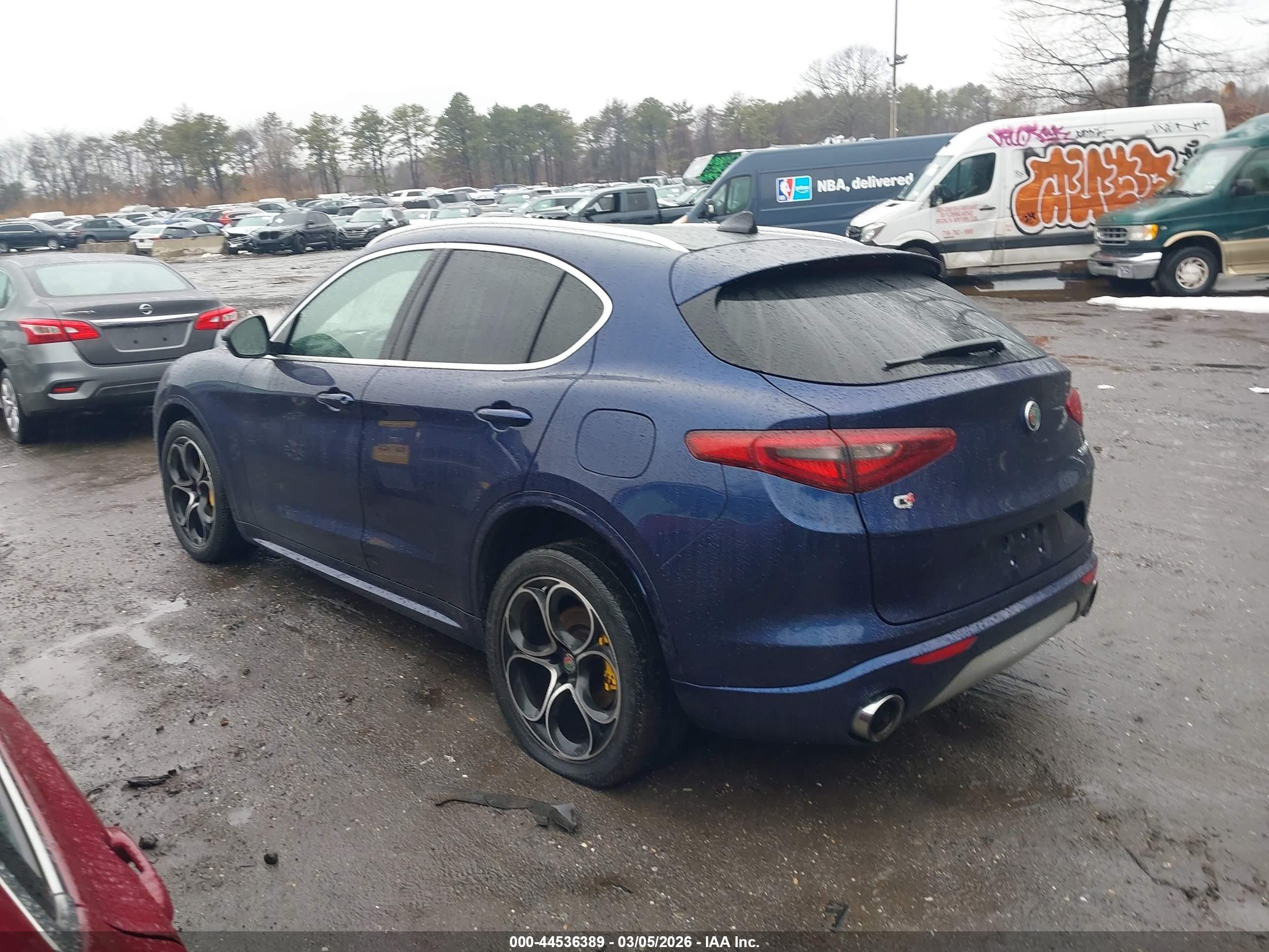 2020 Alfa Romeo Stelvio Ti Awd Синий vin: ZASPAKBN1L7C86945