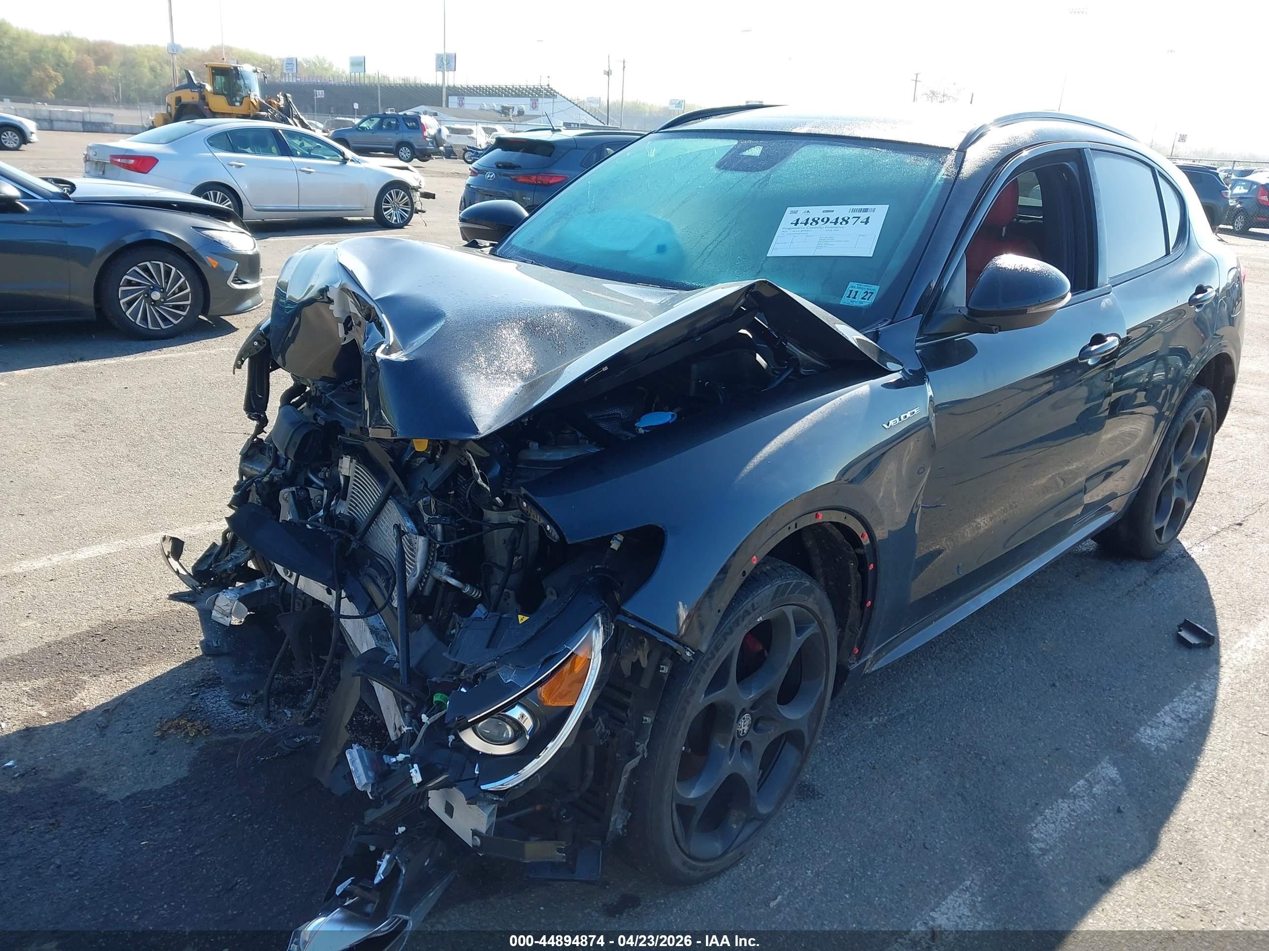 2023 Alfa Romeo Stelvio Veloce Awd Black vin: ZASPAKBN8P7D53644