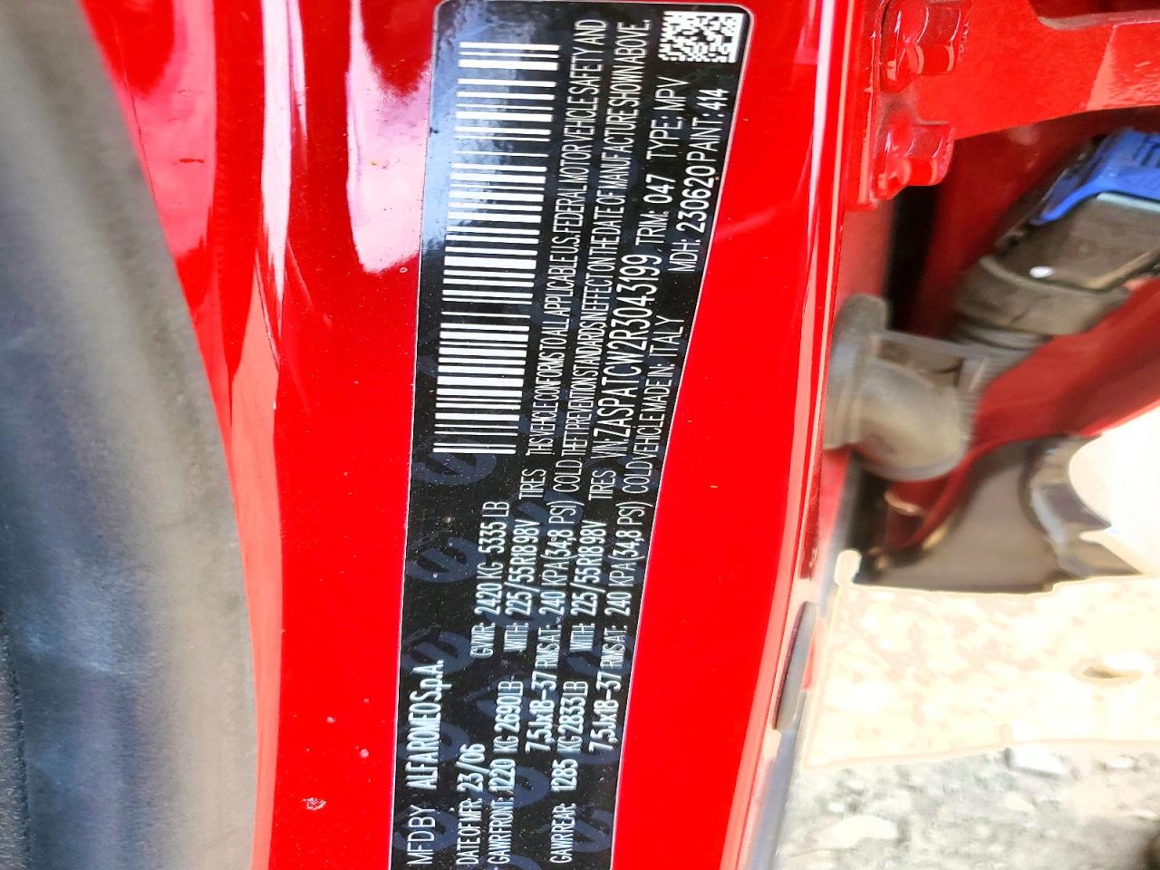 2024 Alfa Romeo Tonale Ti Красный vin: ZASPATCW2R3043199
