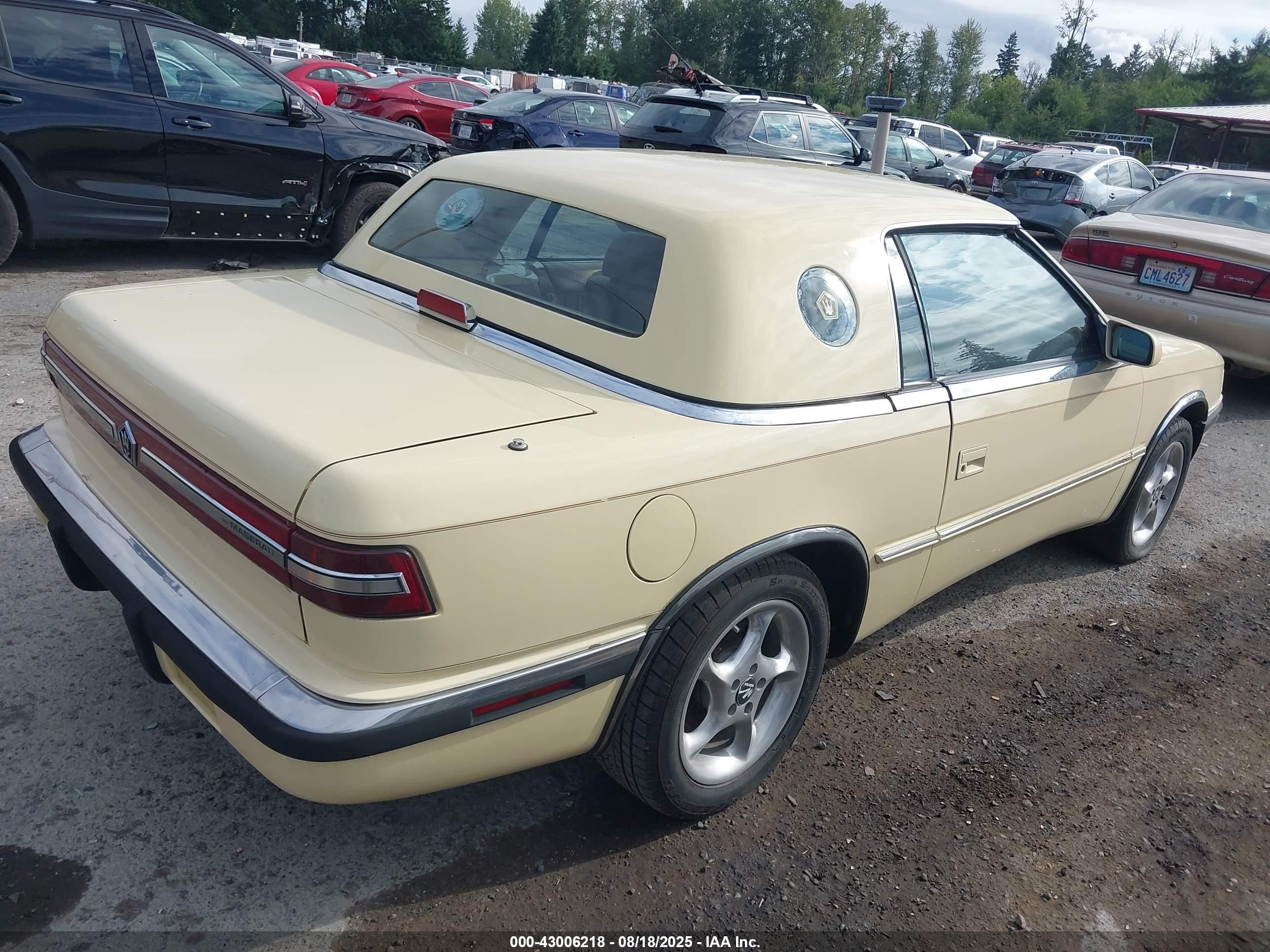 1989 Chrysler Tc By Maserati Beige vin: ZC2FP1102KB201247