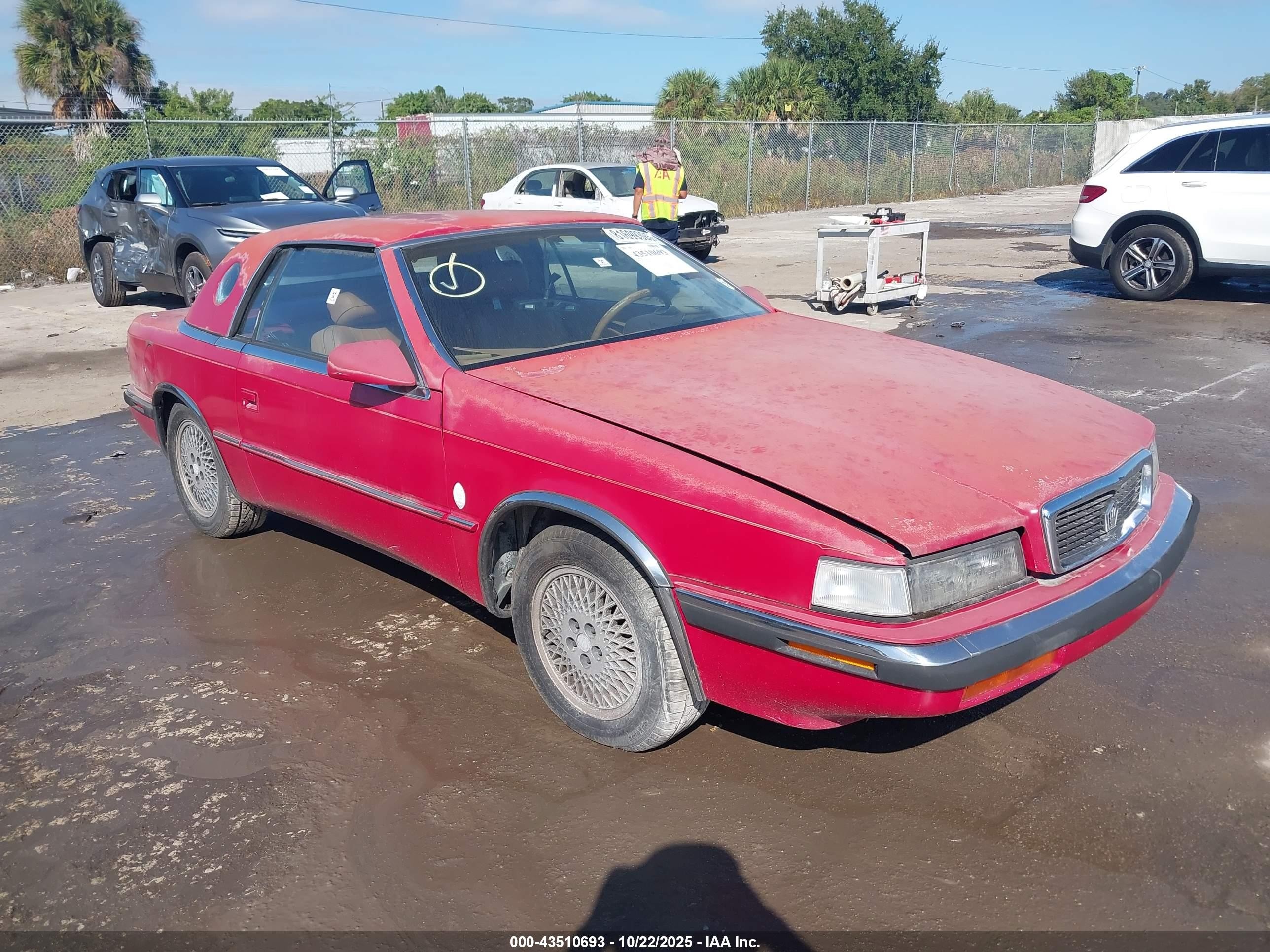 1989 Chrysler Tc By Maserati Red vin: ZC2FP1103KB201788