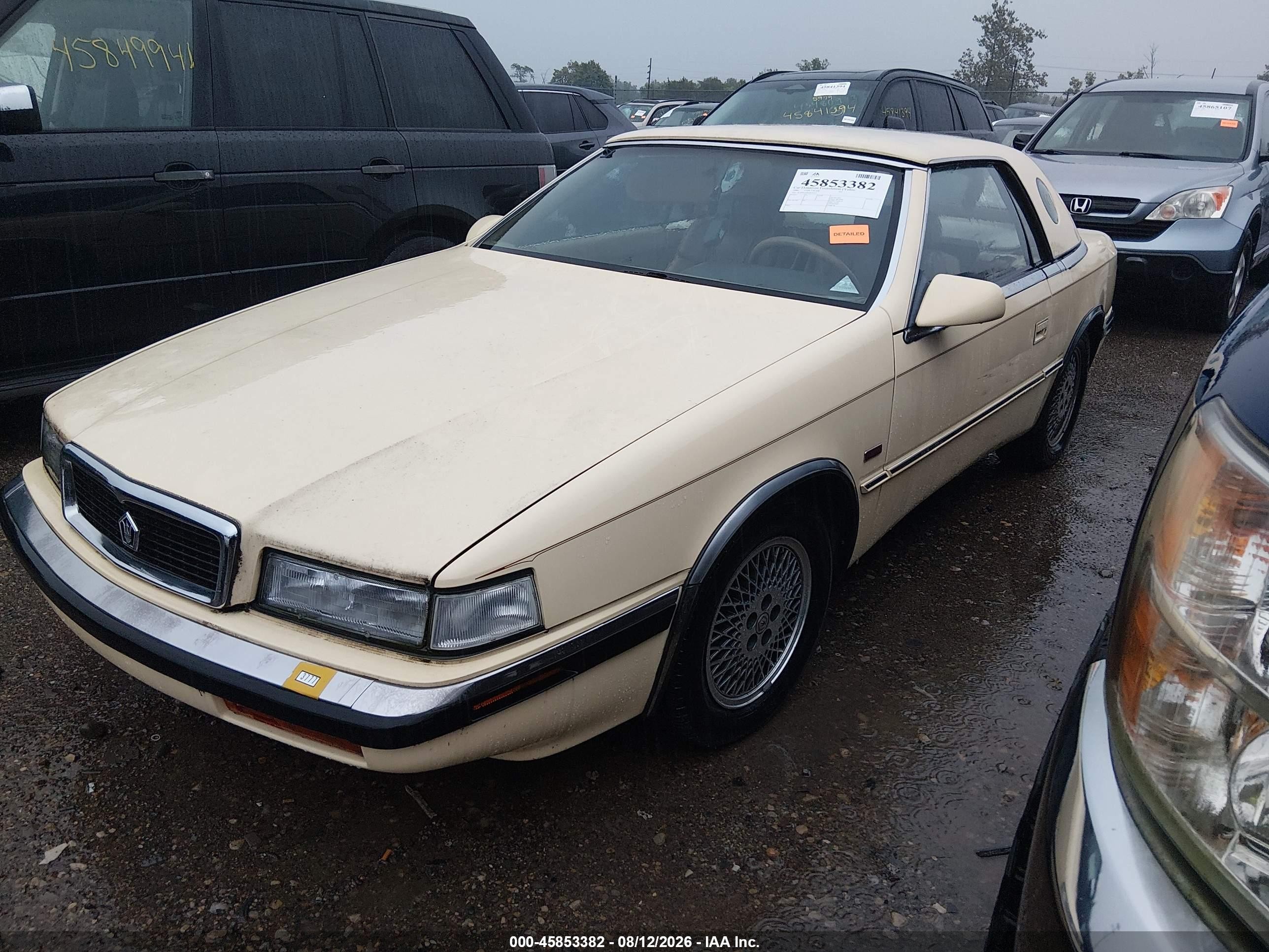 1989 Chrysler Tc By Maserati Yellow vin: ZC2FR1100KB204237