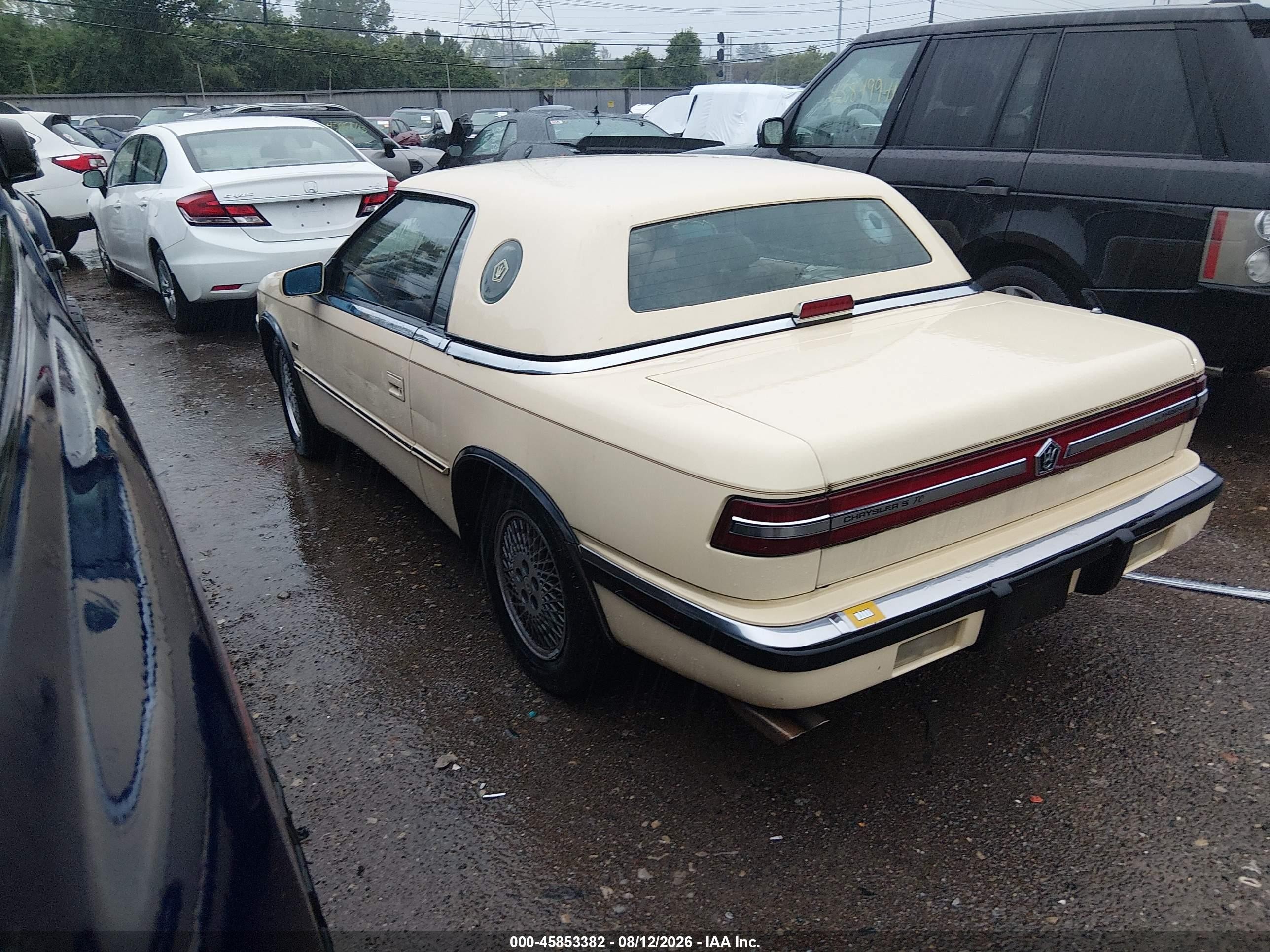 1989 Chrysler Tc By Maserati Yellow vin: ZC2FR1100KB204237