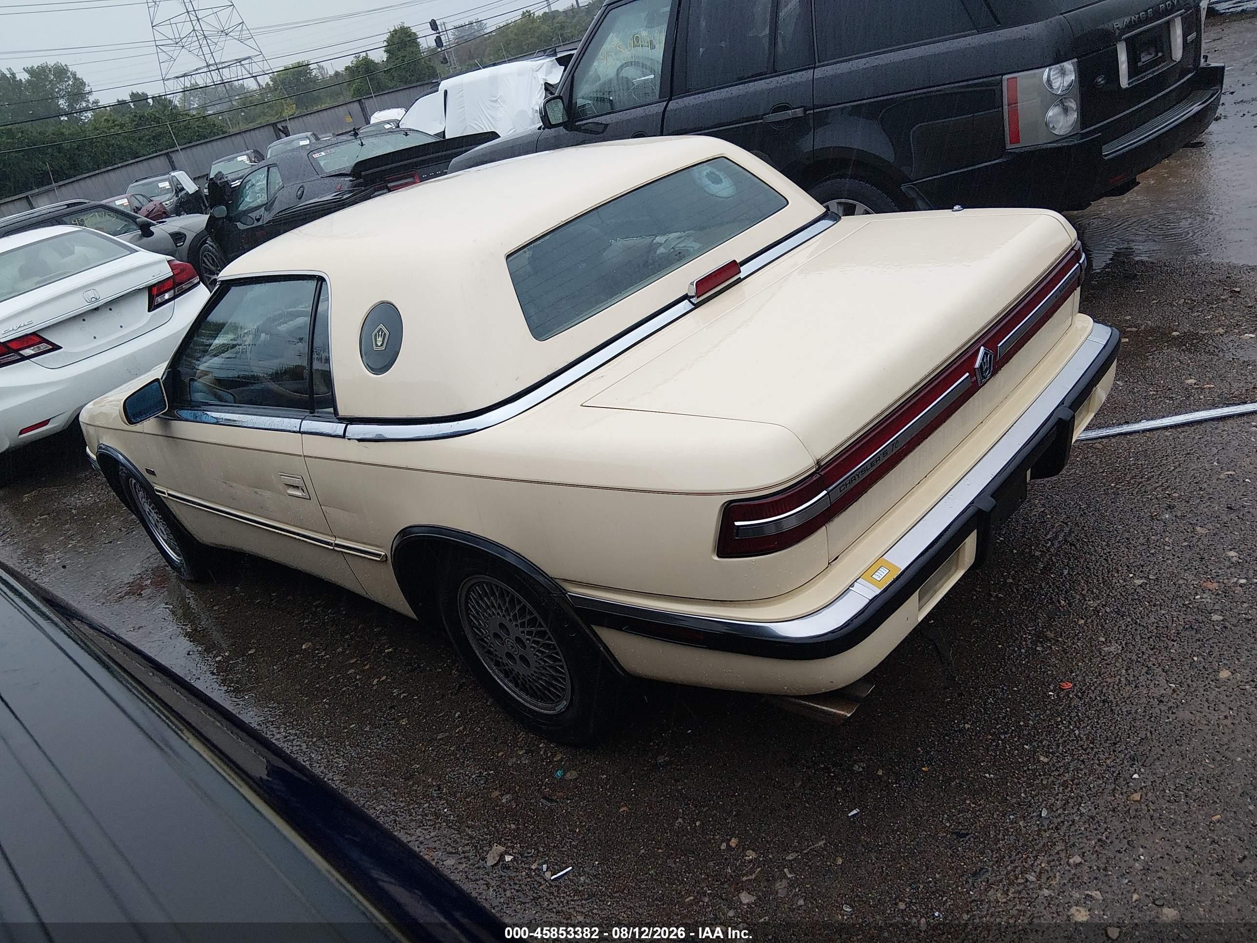 1989 Chrysler Tc By Maserati Yellow vin: ZC2FR1100KB204237