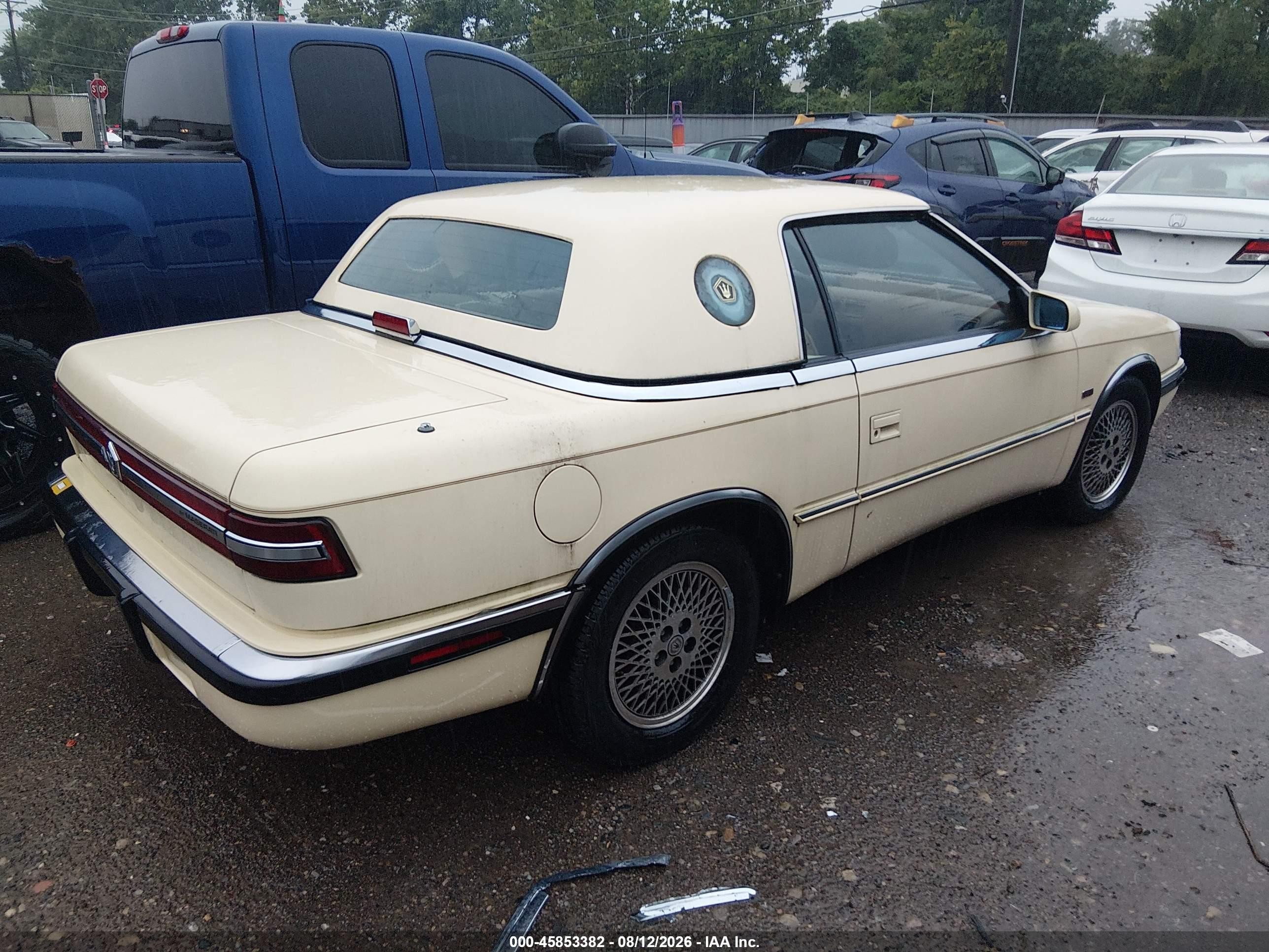 1989 Chrysler Tc By Maserati Yellow vin: ZC2FR1100KB204237