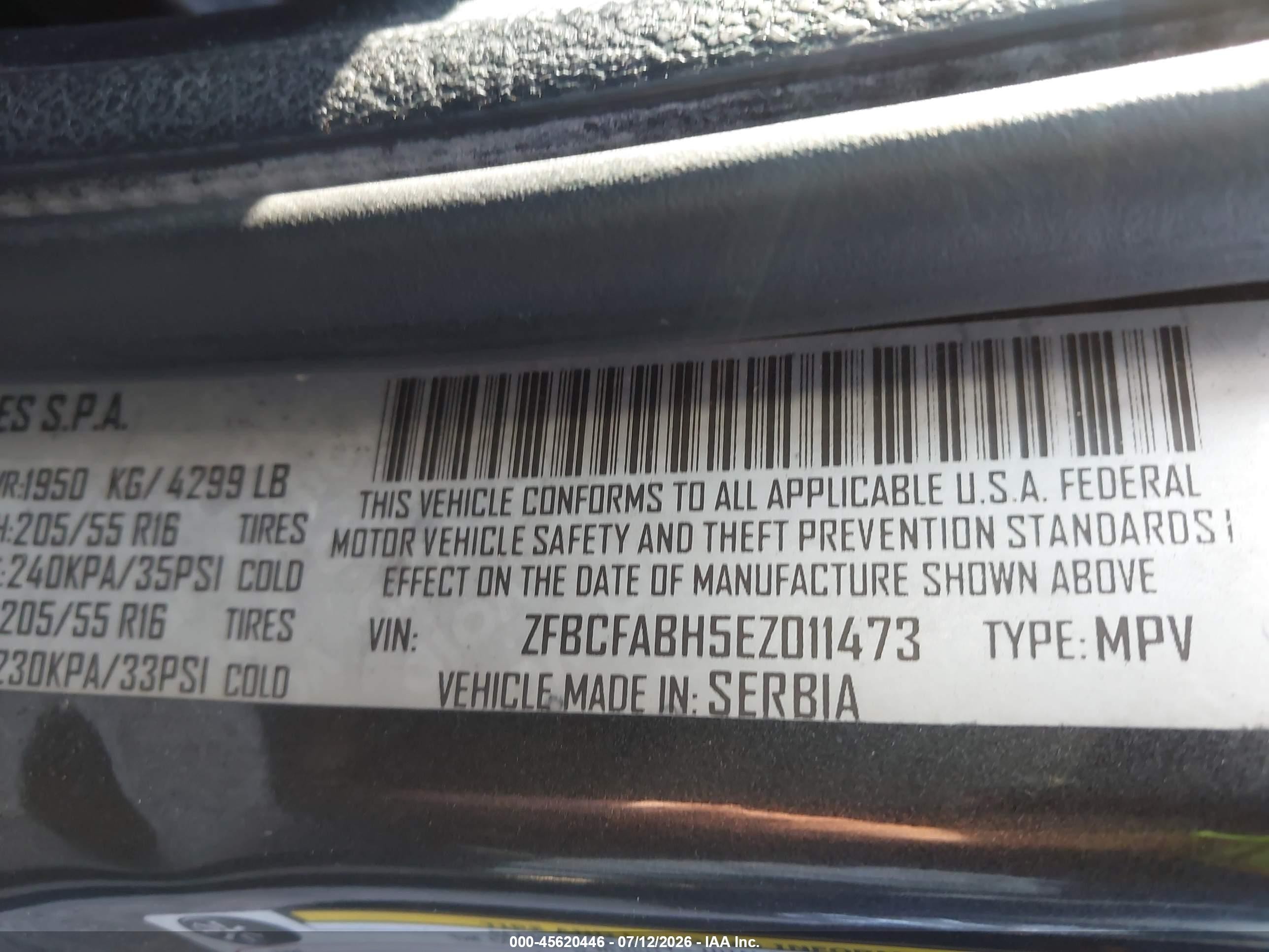 2014 Fiat 500l Easy Gray vin: ZFBCFABH5EZ011473