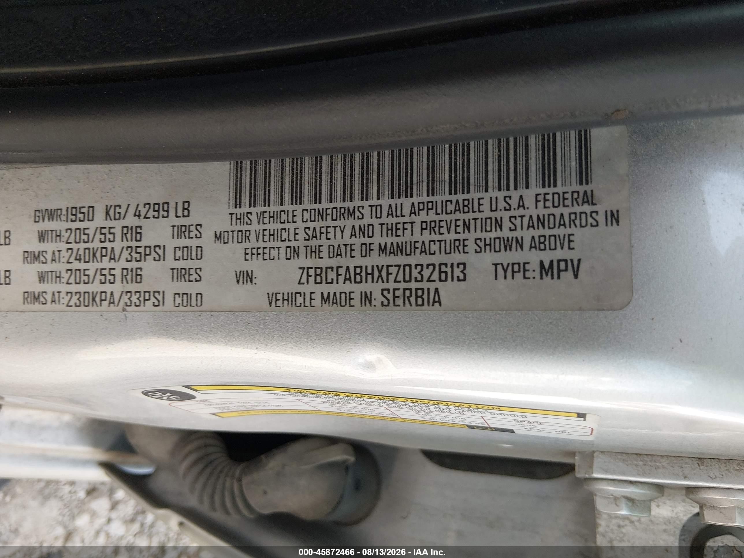 2015 Fiat 500l Easy Silver vin: ZFBCFABHXFZ032613