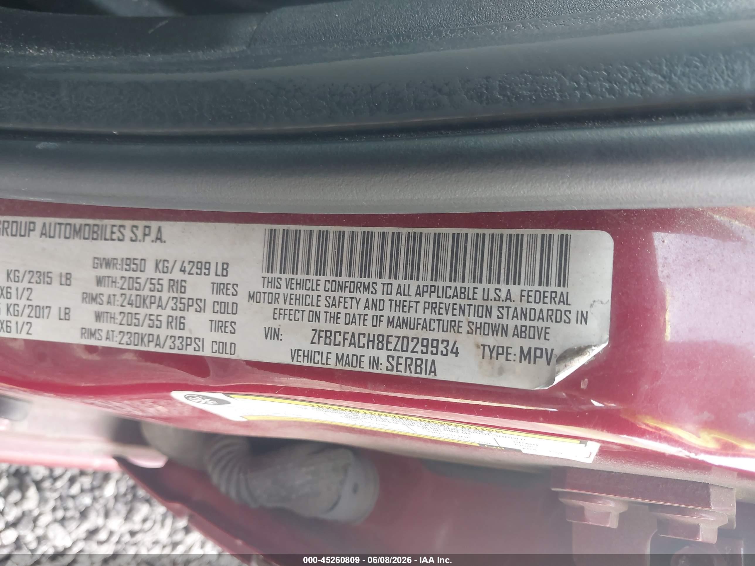 2014 Fiat 500l Lounge Red vin: ZFBCFACH8EZ029934