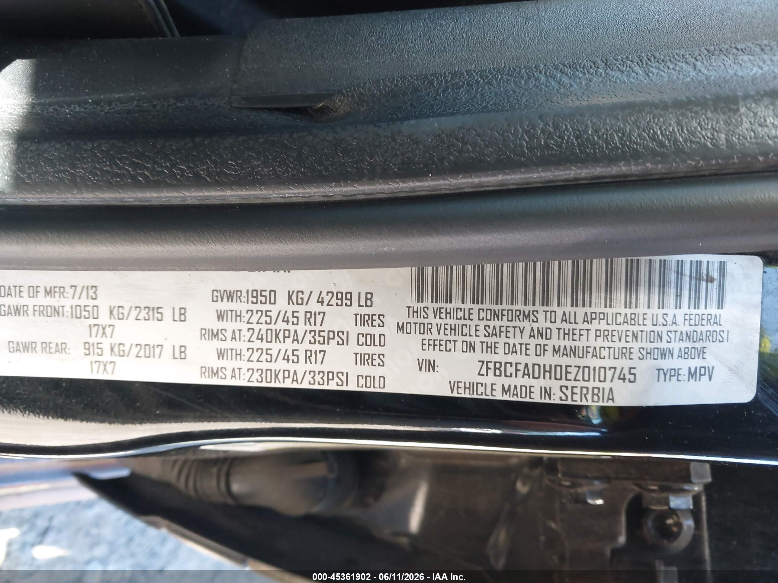 2014 Fiat 500l Trekking Black vin: ZFBCFADH0EZ010745