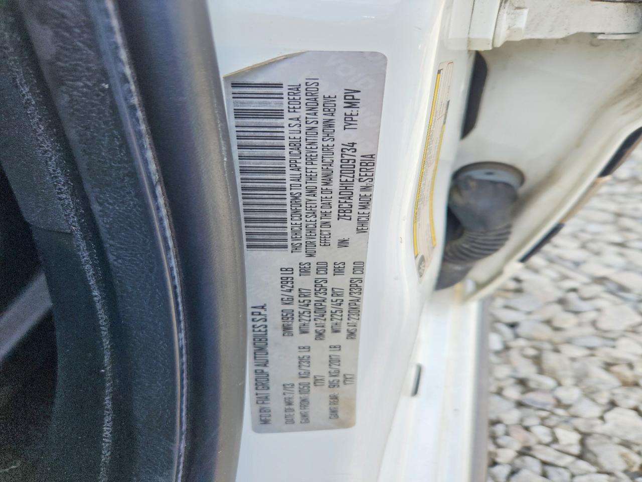 2014 Fiat 500l Trekking White vin: ZFBCFADH1EZ009734