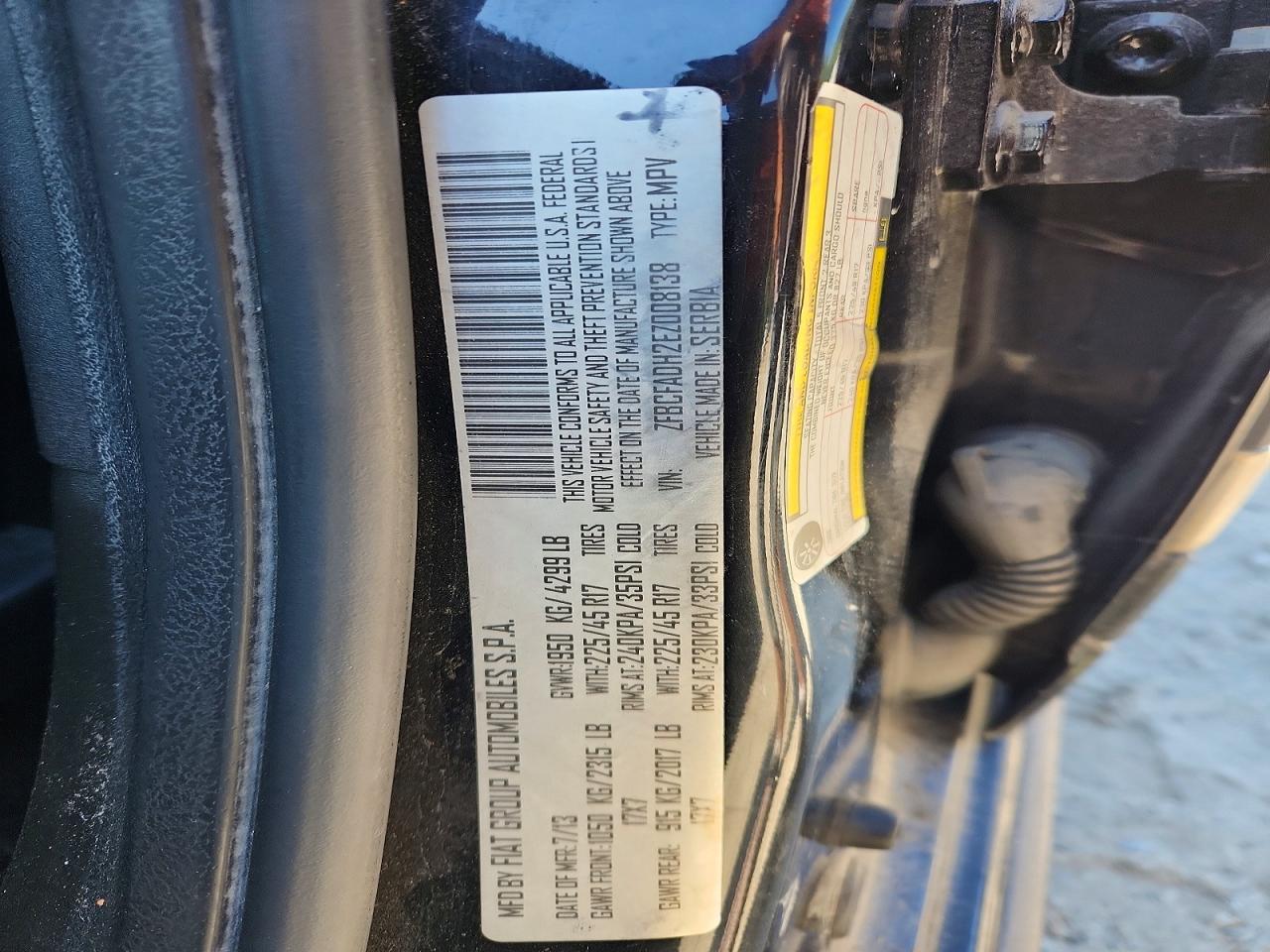 2014 Fiat 500l Trekking Black vin: ZFBCFADH2EZ008138