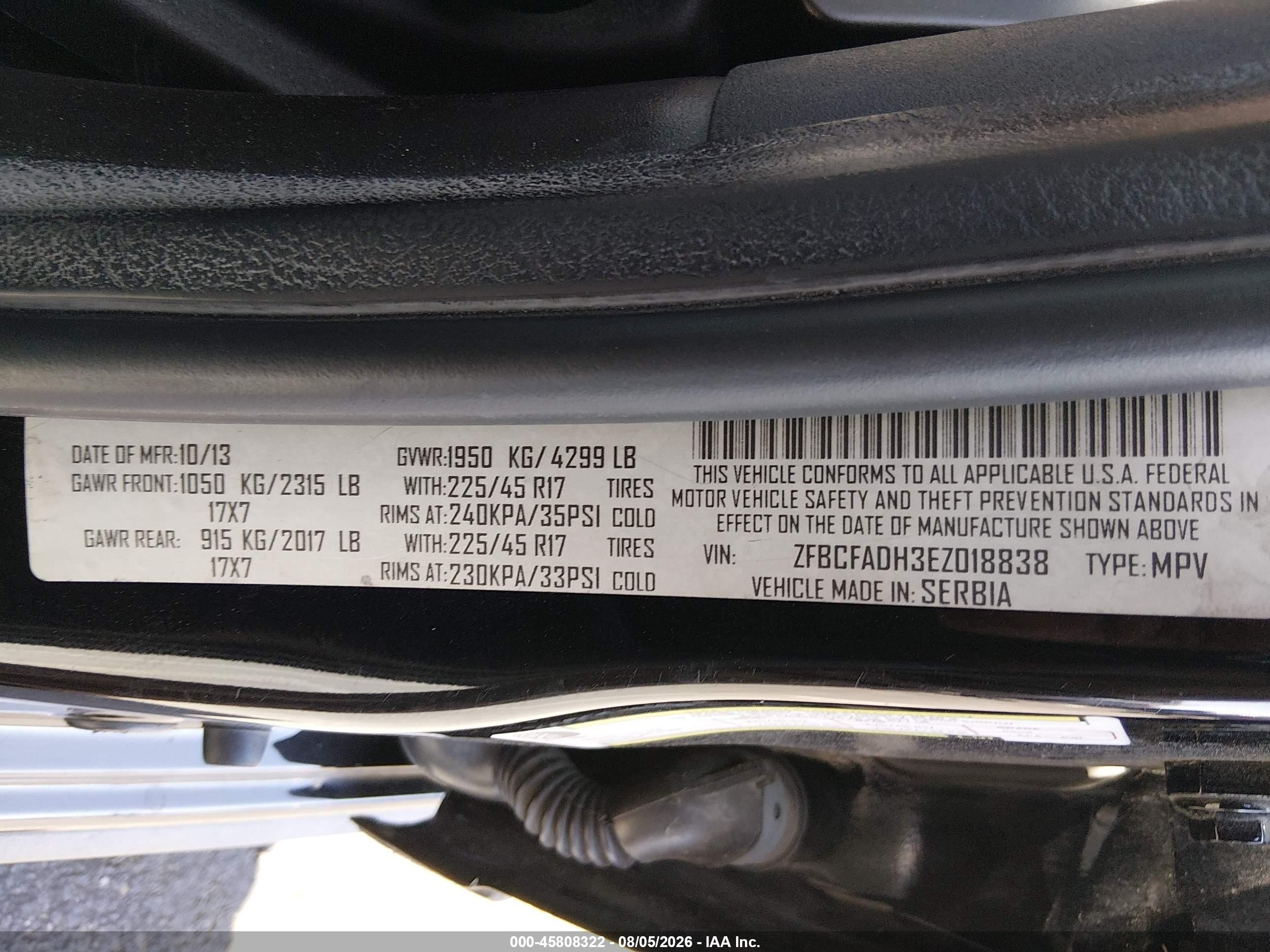 2014 Fiat 500l Trekking Black vin: ZFBCFADH3EZ018838