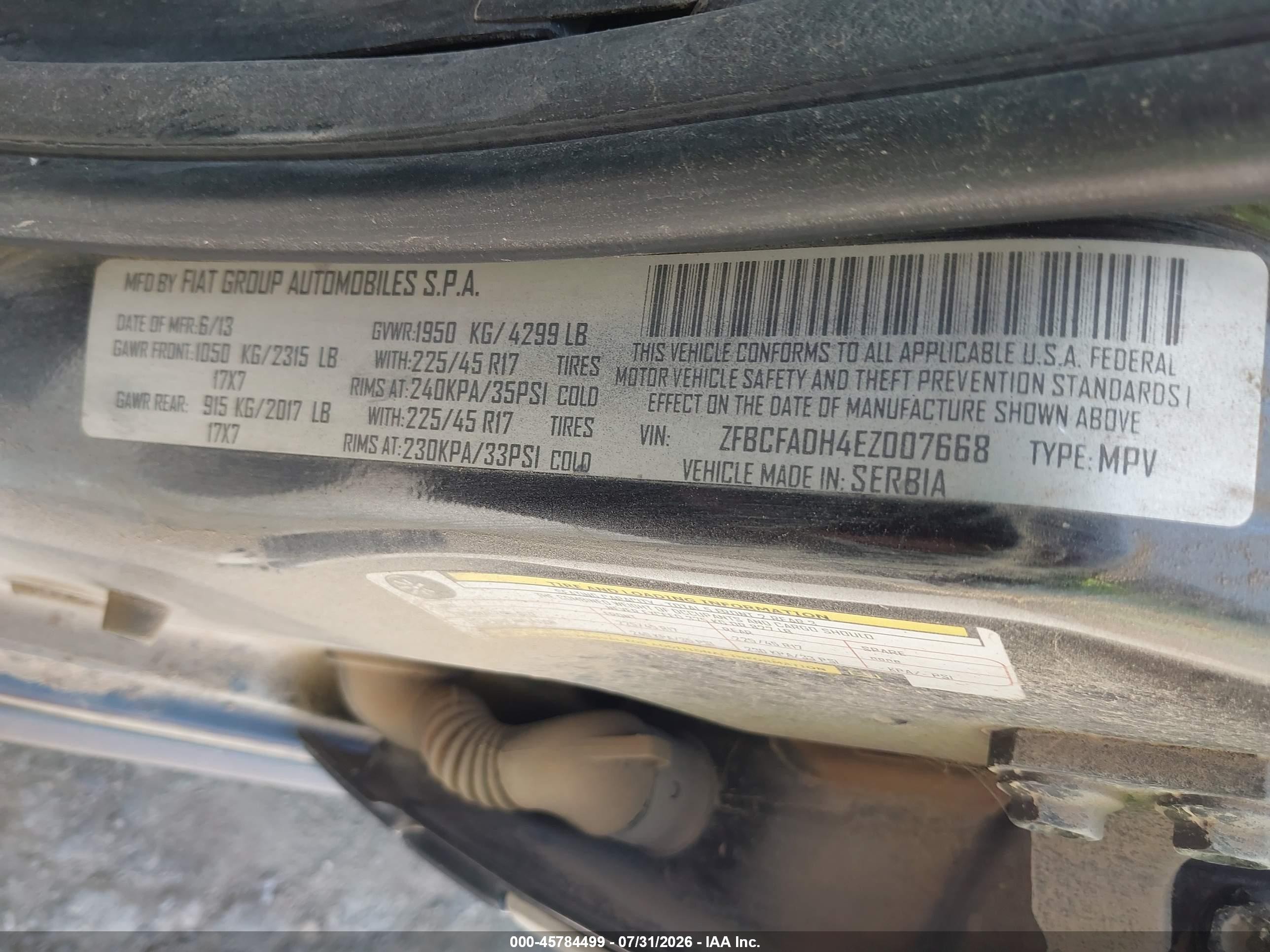 2014 Fiat 500l Trekking Gray vin: ZFBCFADH4EZ007668