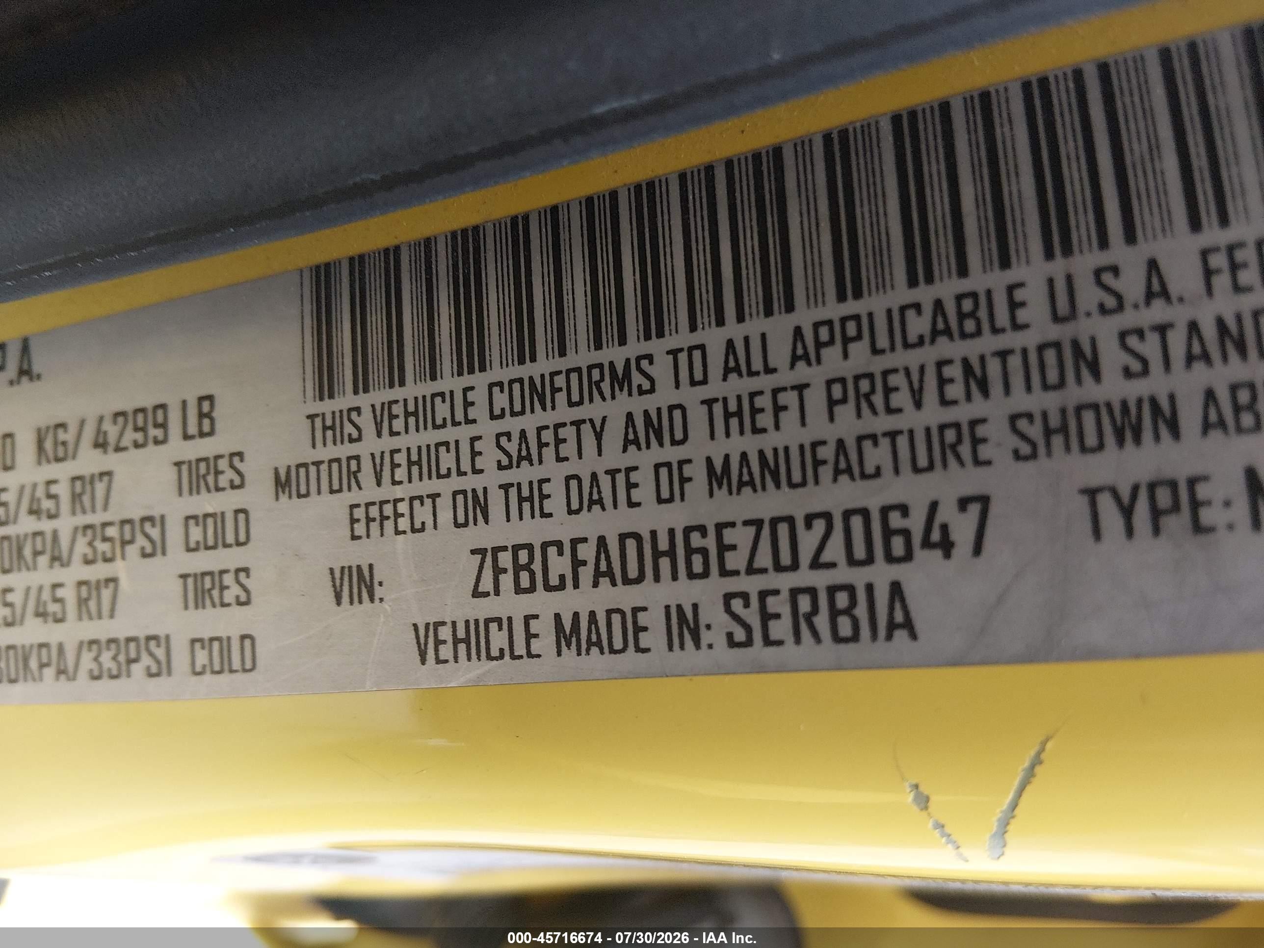 2014 Fiat 500l Trekking Yellow vin: ZFBCFADH6EZ020647