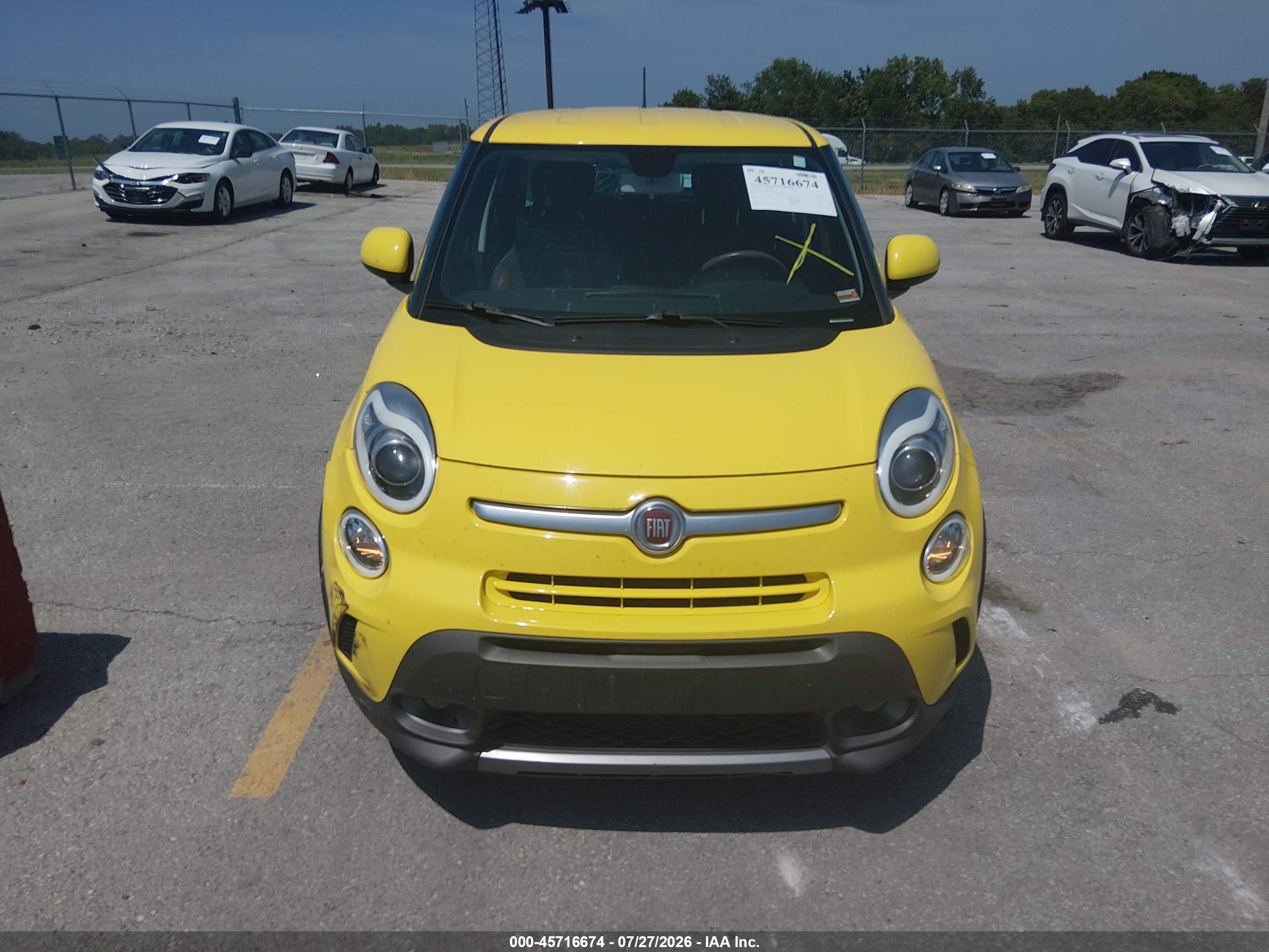 2014 Fiat 500l Trekking Yellow vin: ZFBCFADH6EZ020647