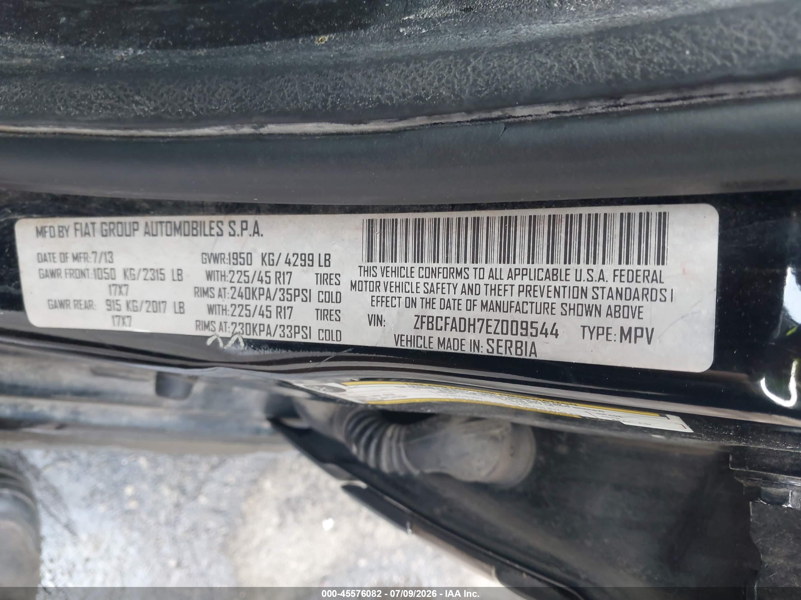 2014 Fiat 500l Trekking Black vin: ZFBCFADH7EZ009544