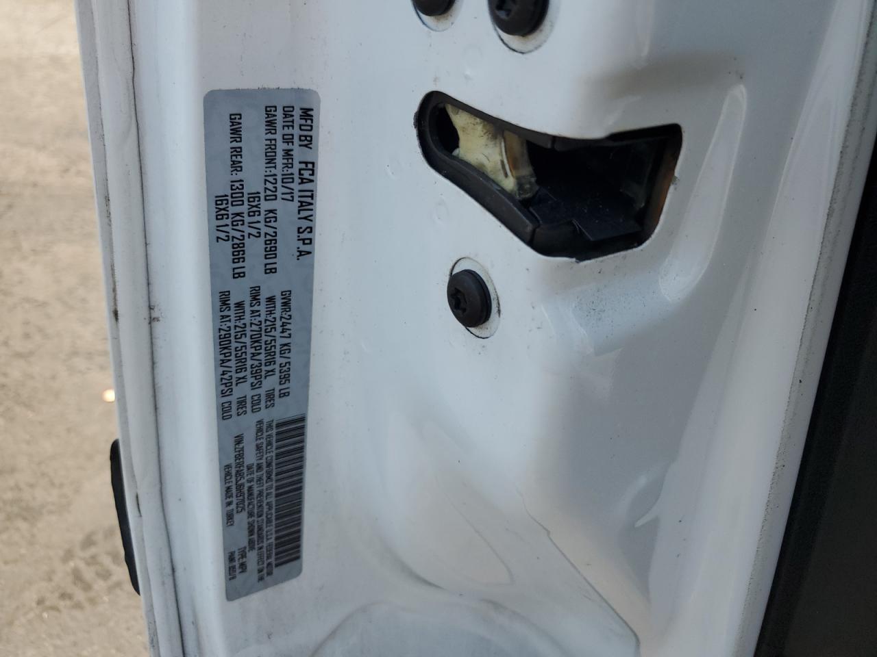 2018 Ram Promaster City White vin: ZFBERFAB5J6H97025