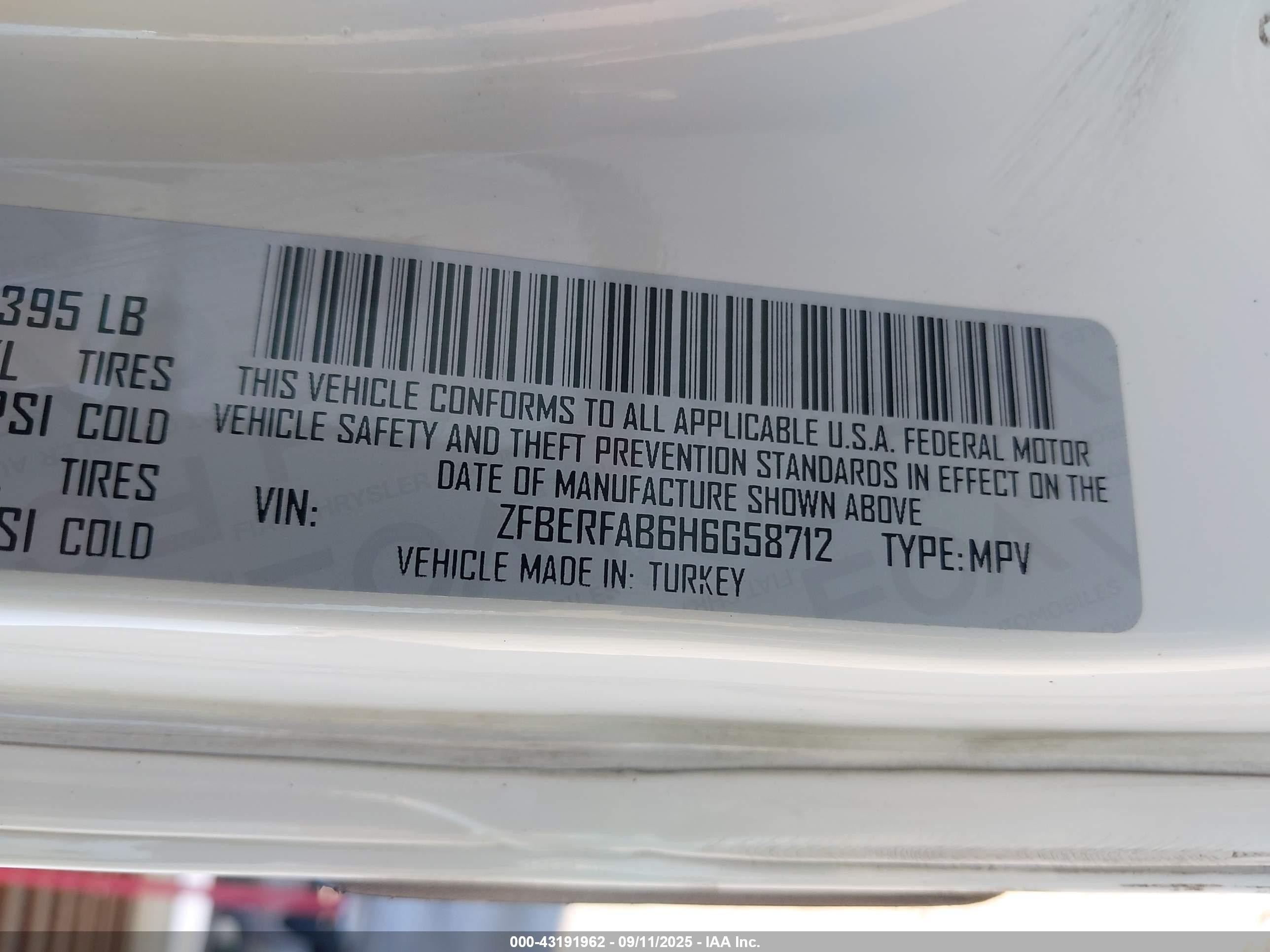 2017 Ram Promaster City Tradesman White vin: ZFBERFAB6H6G58712