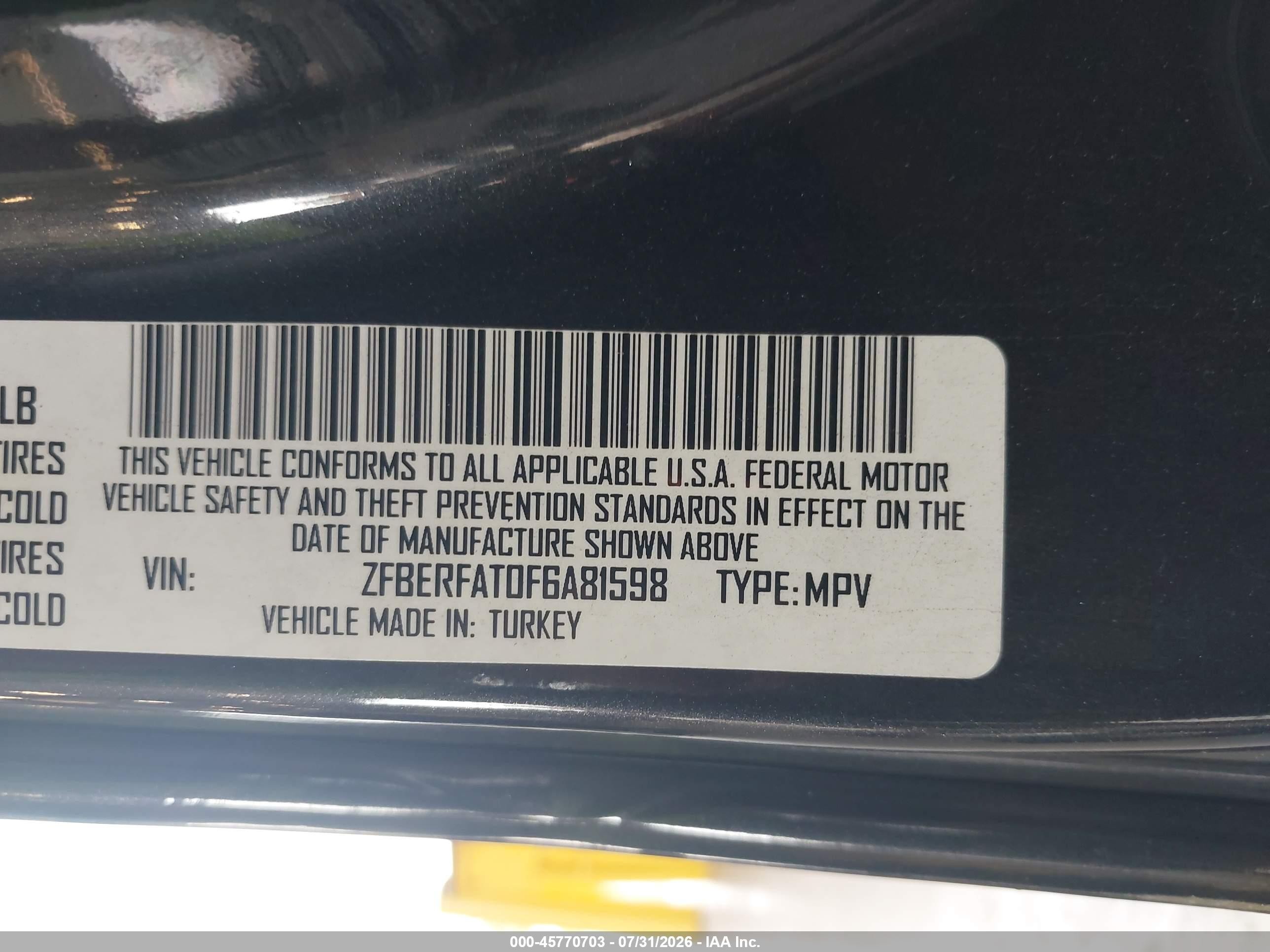 2015 Ram Promaster City Tradesman Black vin: ZFBERFAT0F6A81598