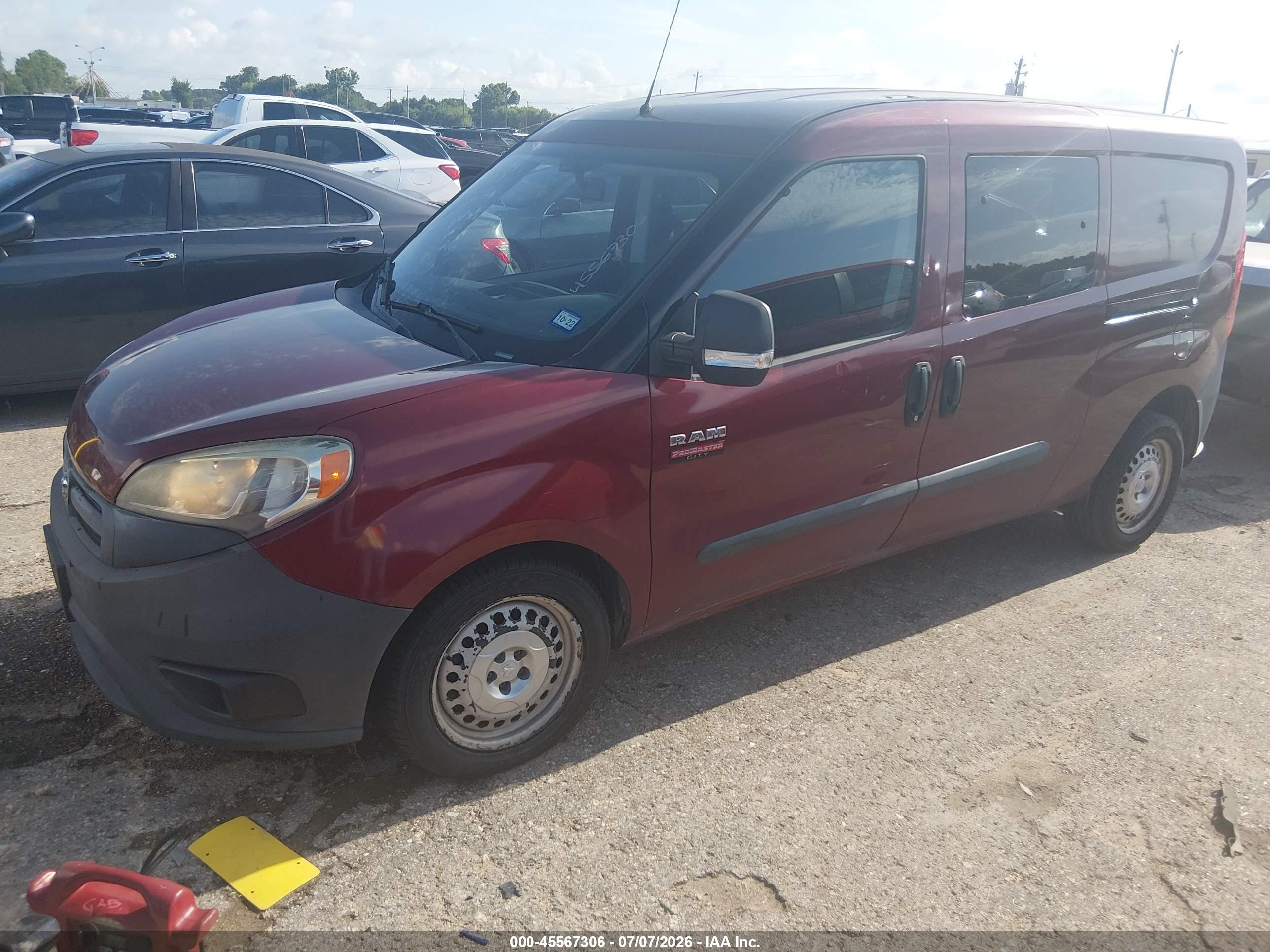 2015 Ram Promaster City Tradesman Maroon vin: ZFBERFAT0F6A90642