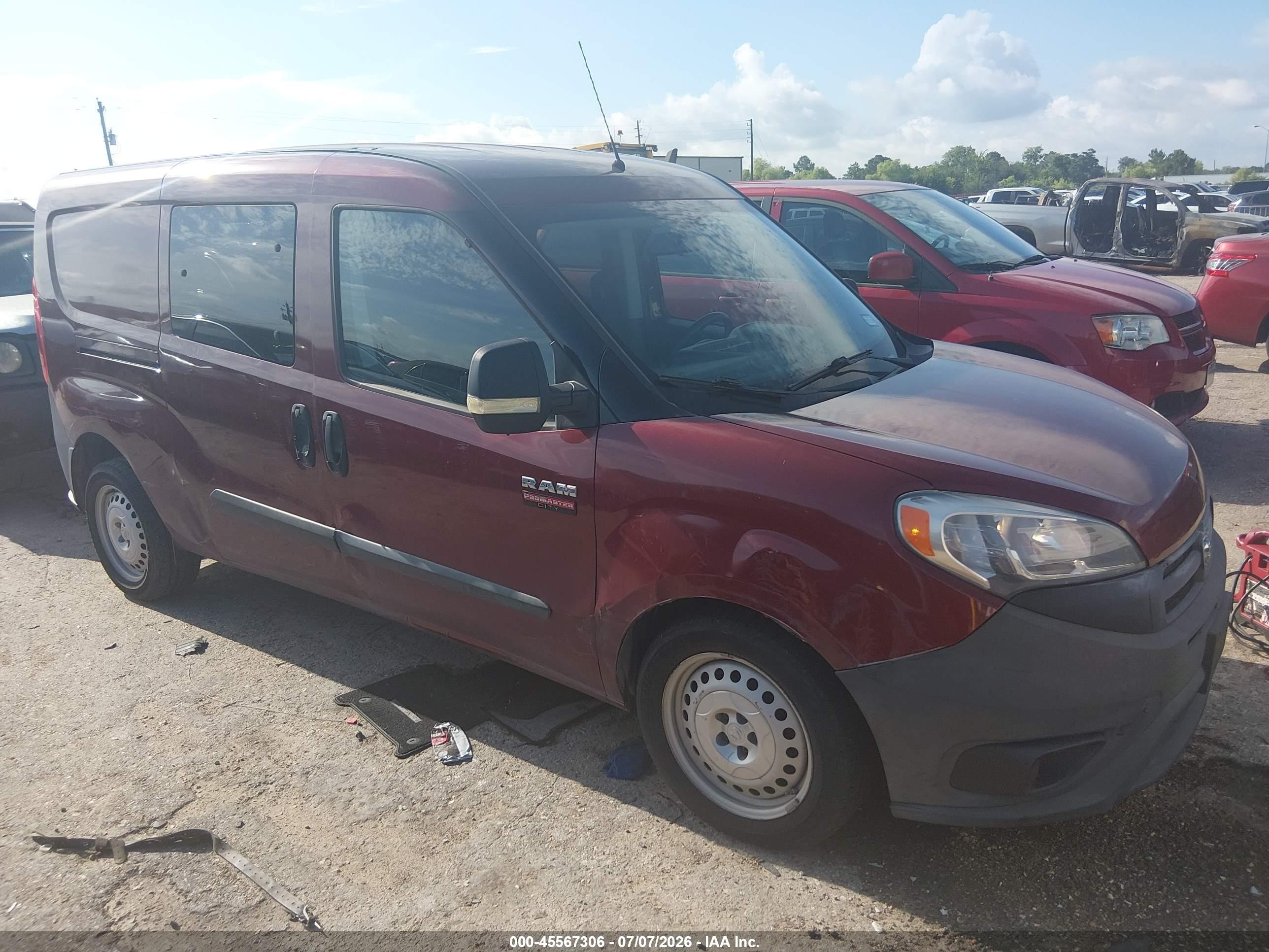 2015 Ram Promaster City Tradesman Maroon vin: ZFBERFAT0F6A90642