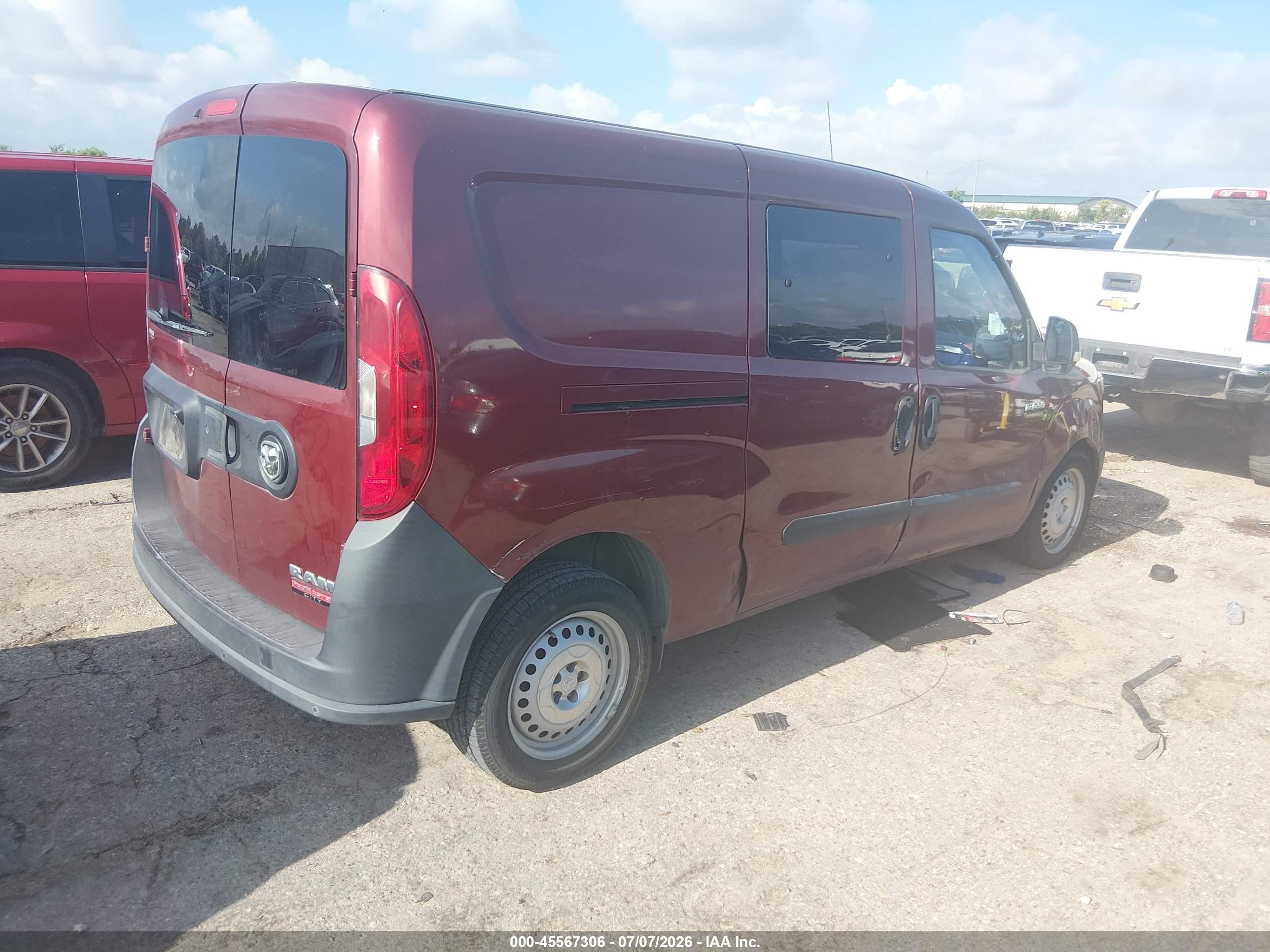 2015 Ram Promaster City Tradesman Maroon vin: ZFBERFAT0F6A90642