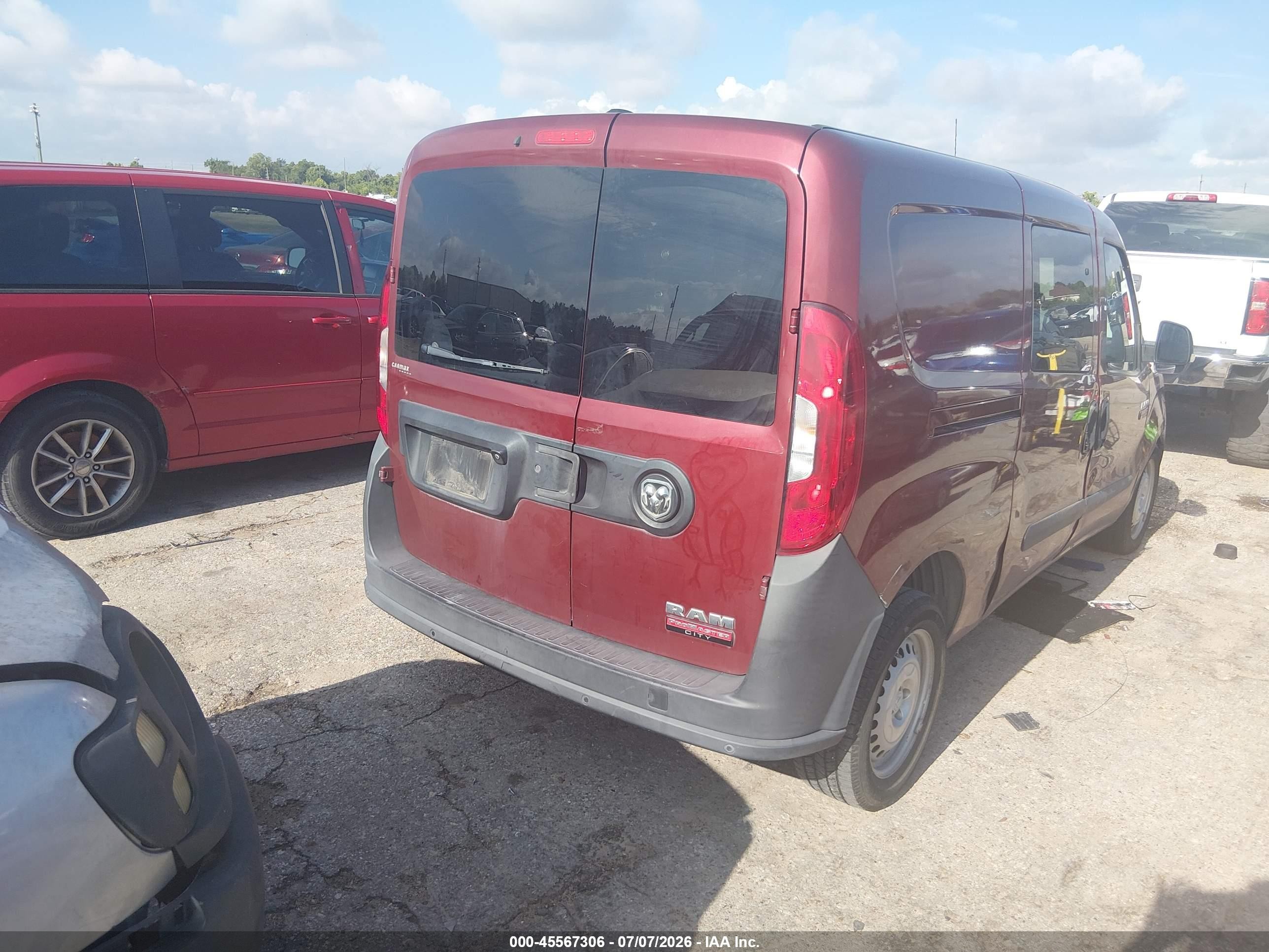 2015 Ram Promaster City Tradesman Maroon vin: ZFBERFAT0F6A90642