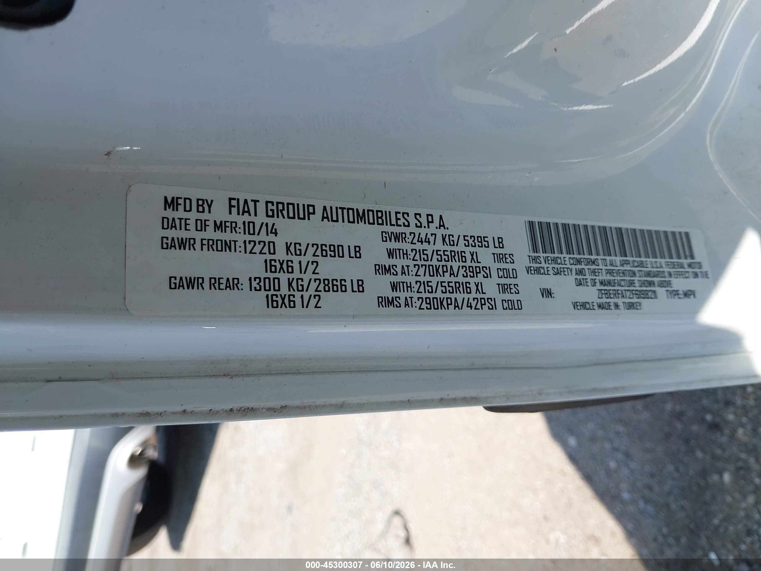 2015 Ram Promaster City Tradesman Синий vin: ZFBERFAT2F6198211