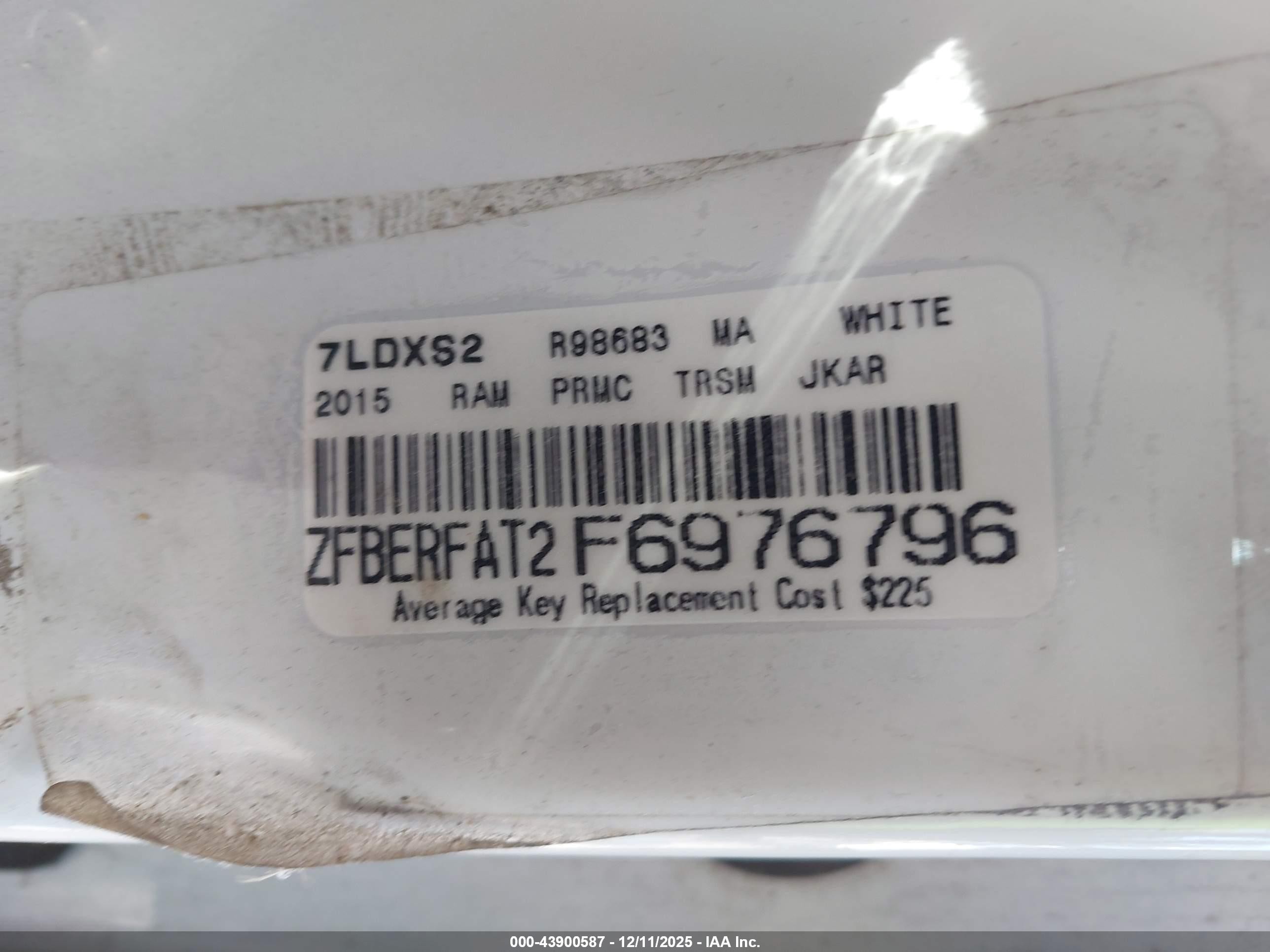 2015 Ram Promaster City Tradesman White vin: ZFBERFAT2F6976796