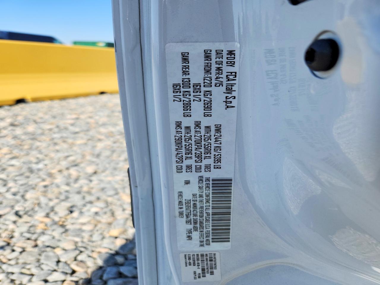 2015 Ram Promaster City White vin: ZFBERFAT7F6A47867