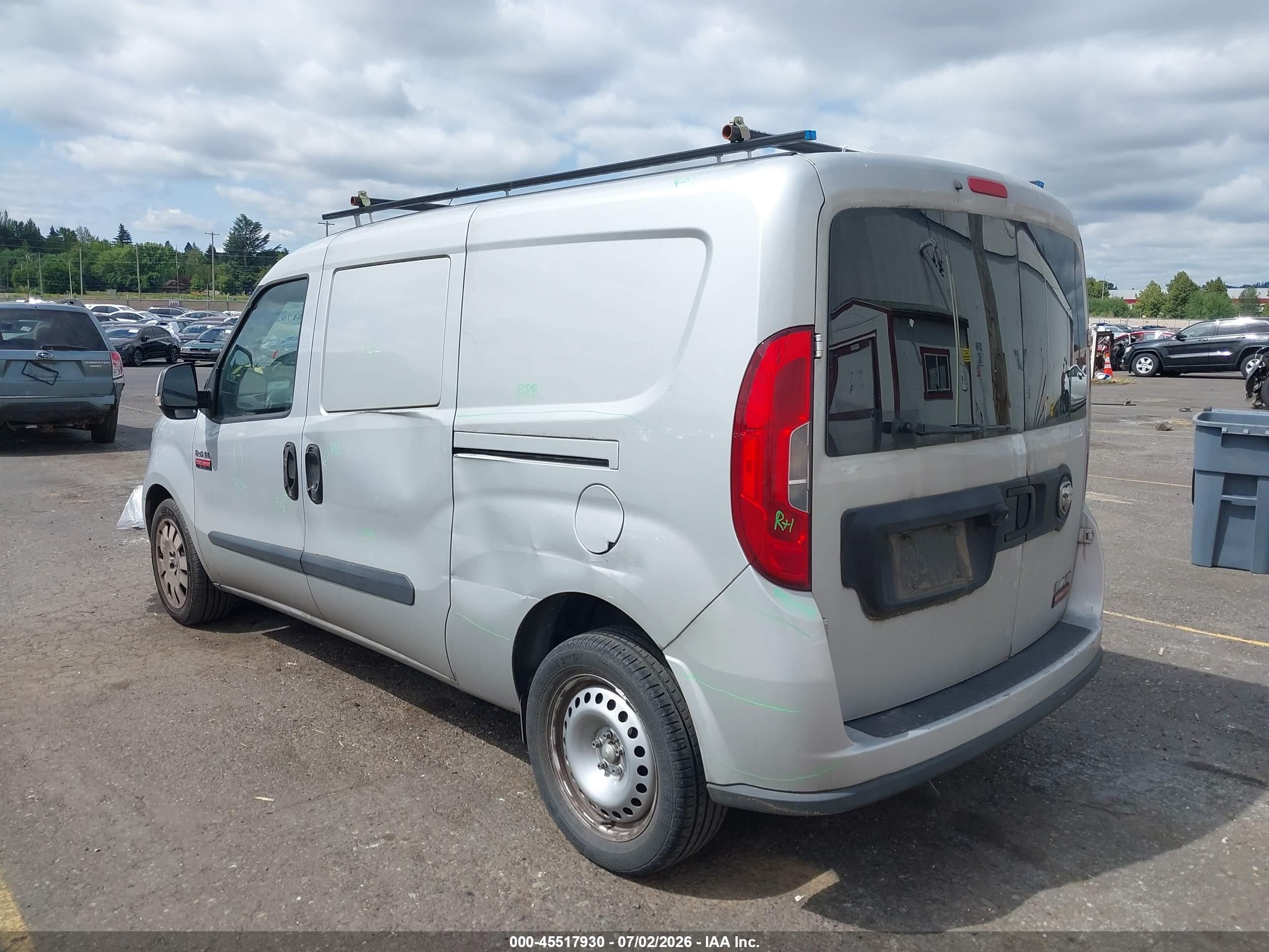 2015 Ram Promaster City Tradesman Slt Silver vin: ZFBERFBT0F6A50625