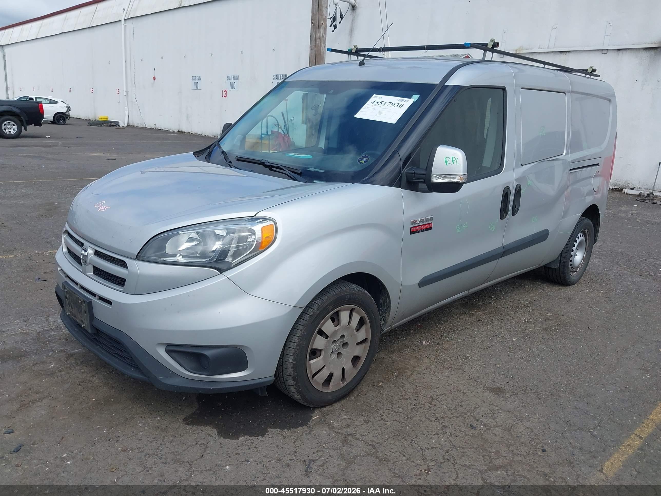 2015 Ram Promaster City Tradesman Slt Silver vin: ZFBERFBT0F6A50625
