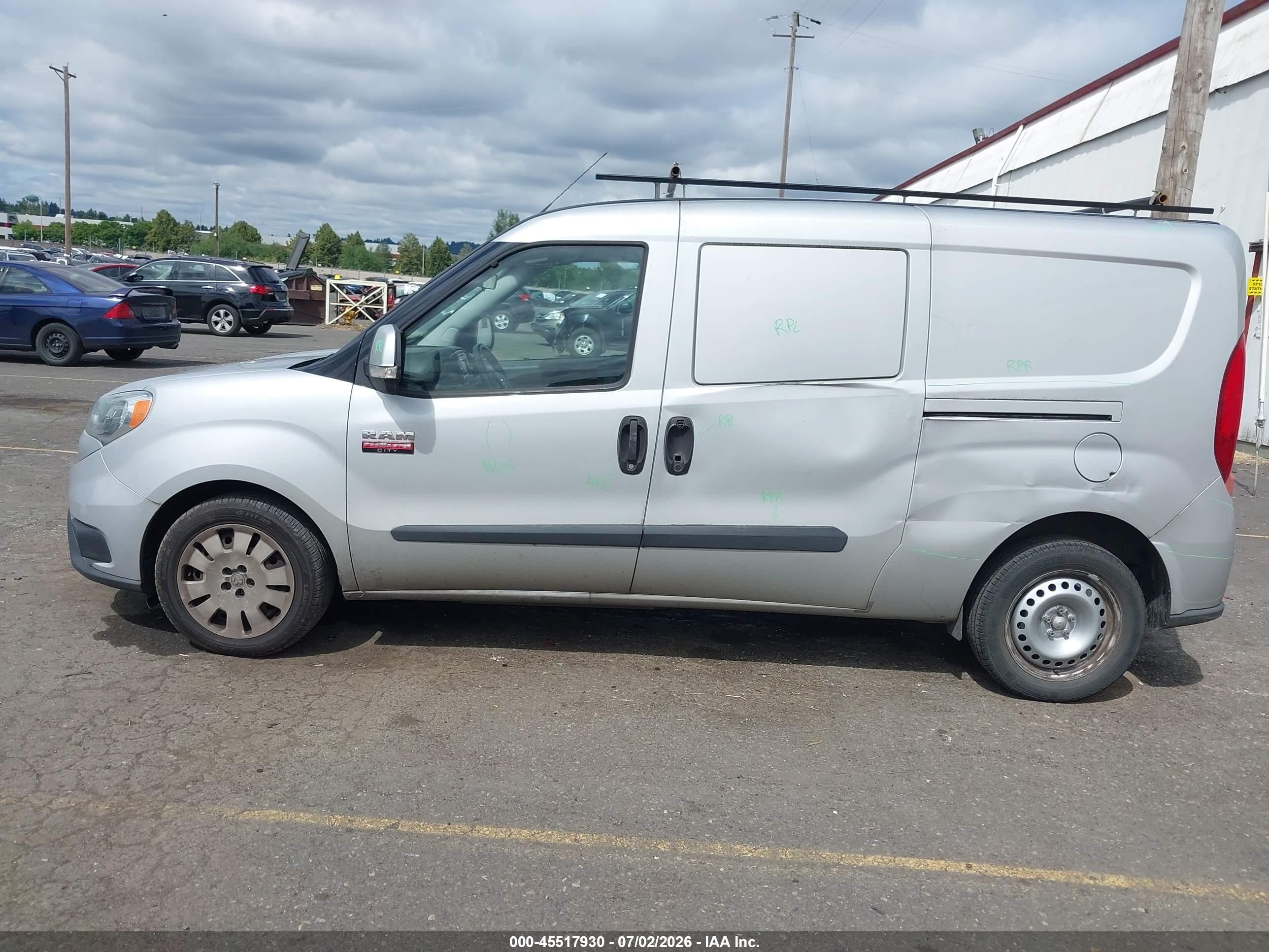 2015 Ram Promaster City Tradesman Slt Silver vin: ZFBERFBT0F6A50625