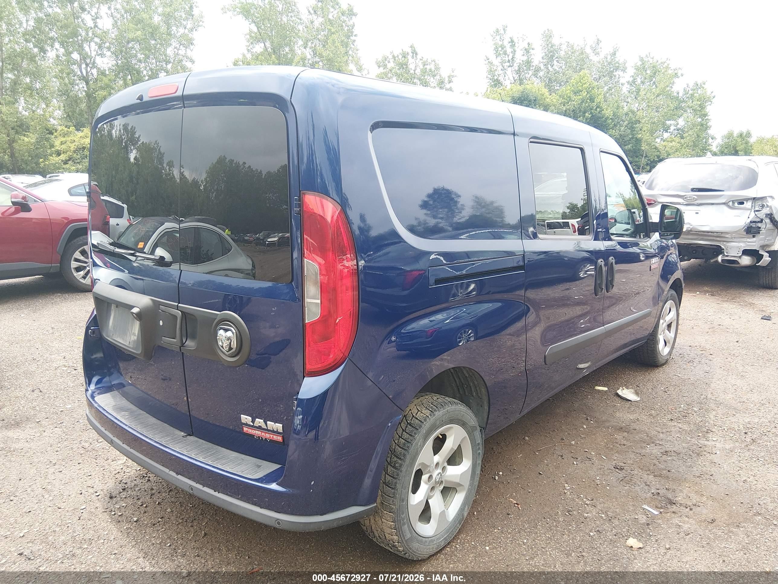 2015 Ram Promaster City Tradesman Slt Blue vin: ZFBERFBT1F6A84640