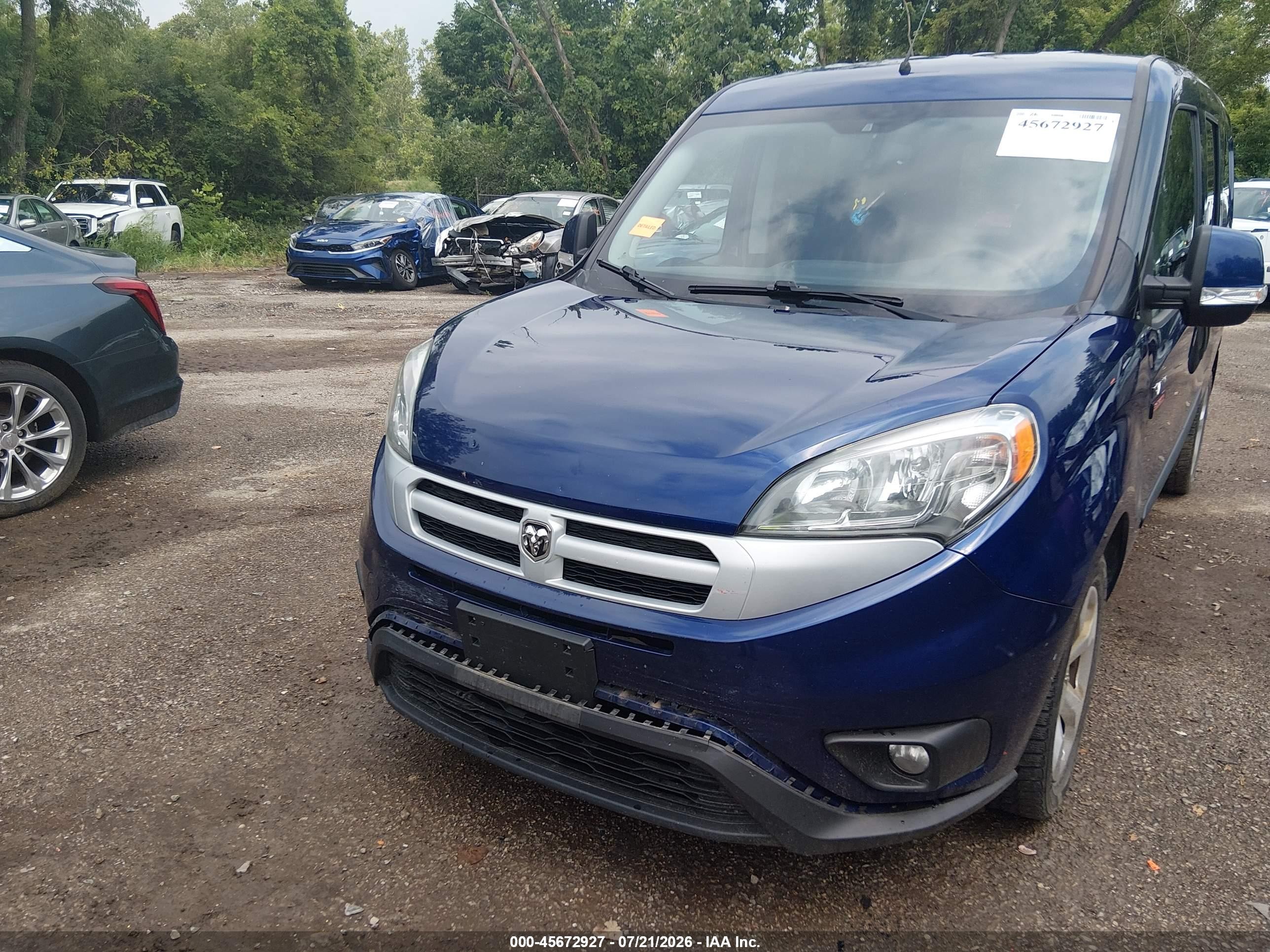 2015 Ram Promaster City Tradesman Slt Blue vin: ZFBERFBT1F6A84640