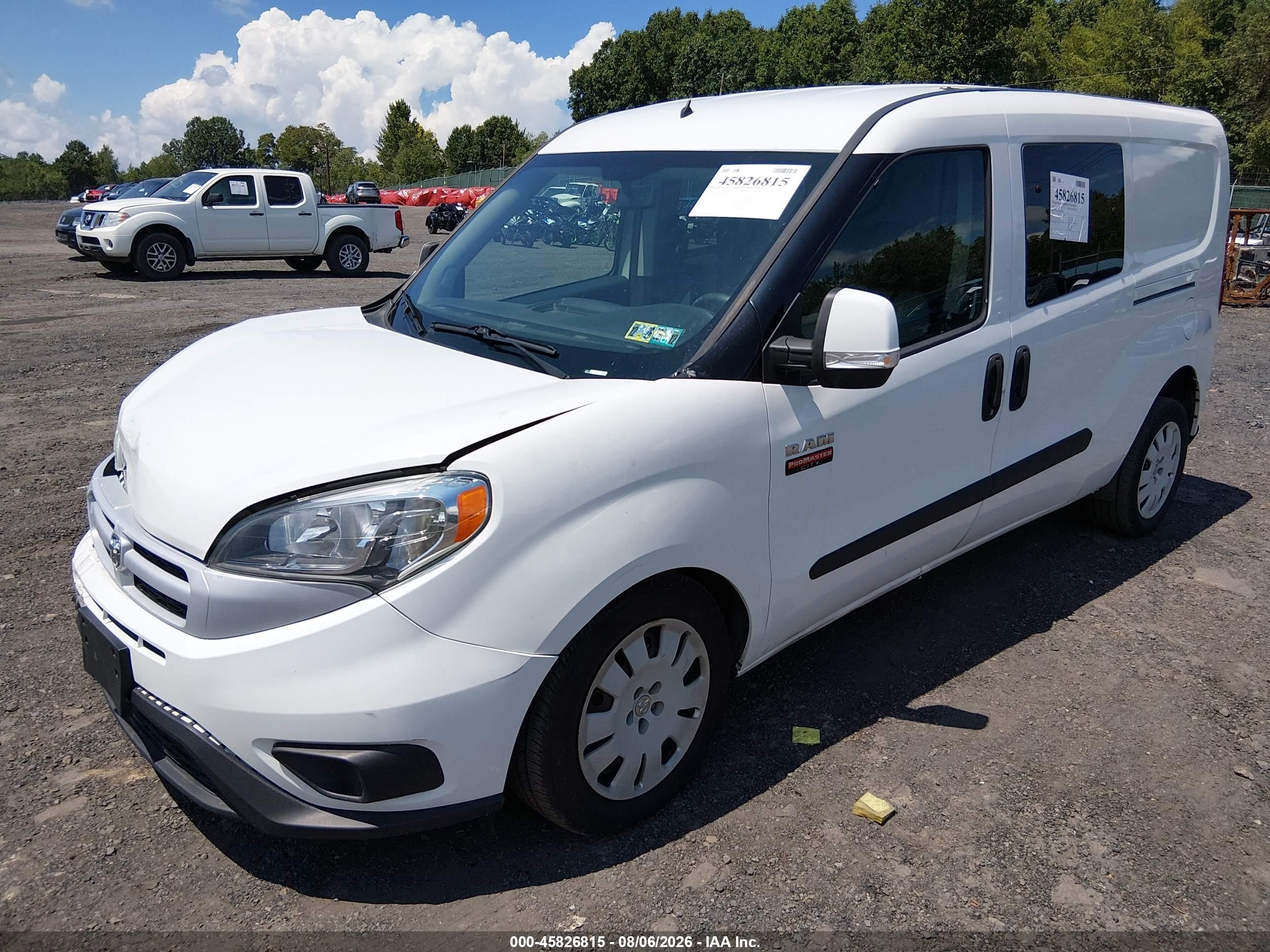 2015 Ram Promaster City Tradesman Slt White vin: ZFBERFBT6F6A66232