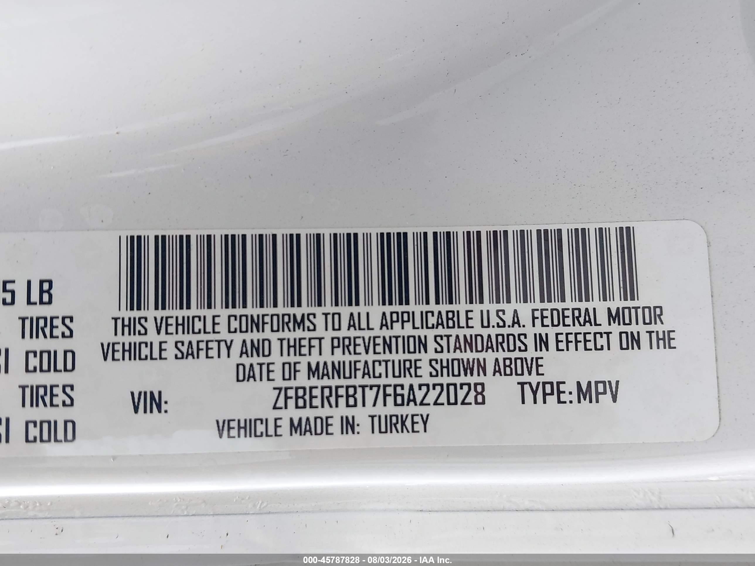 2015 Ram Promaster City Tradesman Slt White vin: ZFBERFBT7F6A22028