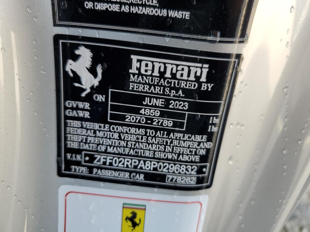2023 Ferrari Portofino M  Silver vin: ZFF02RPA8P0296832