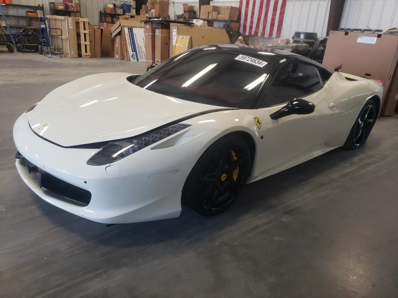 2011 Ferrari 458 Italia White vin: ZFF67NFA3B0182400