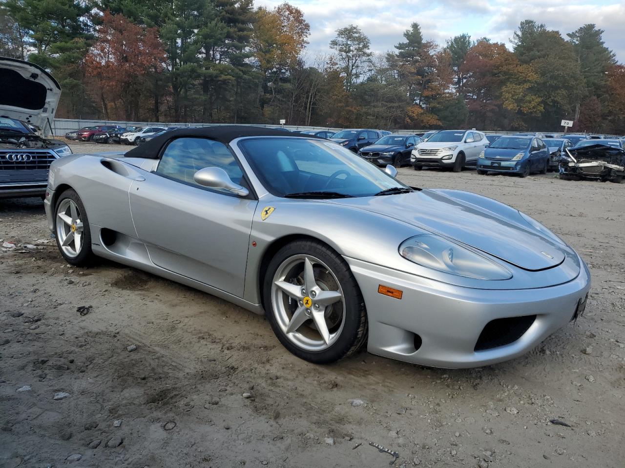 2002 Ferrari 360 Spider Silver vin: ZFFYT53AX20129962