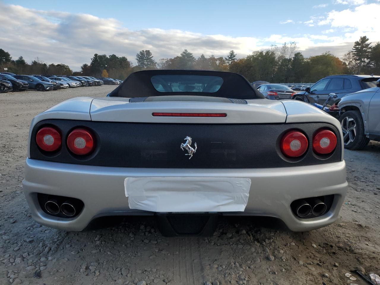 2002 Ferrari 360 Spider Silver vin: ZFFYT53AX20129962