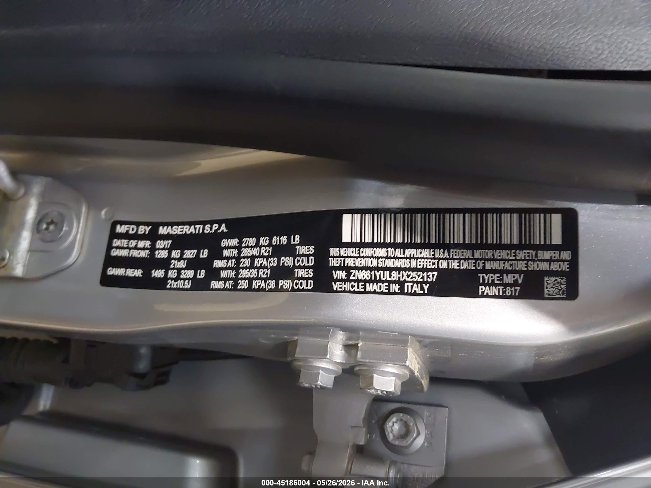 2017 Maserati Levante S Silver vin: ZN661YUL8HX252137